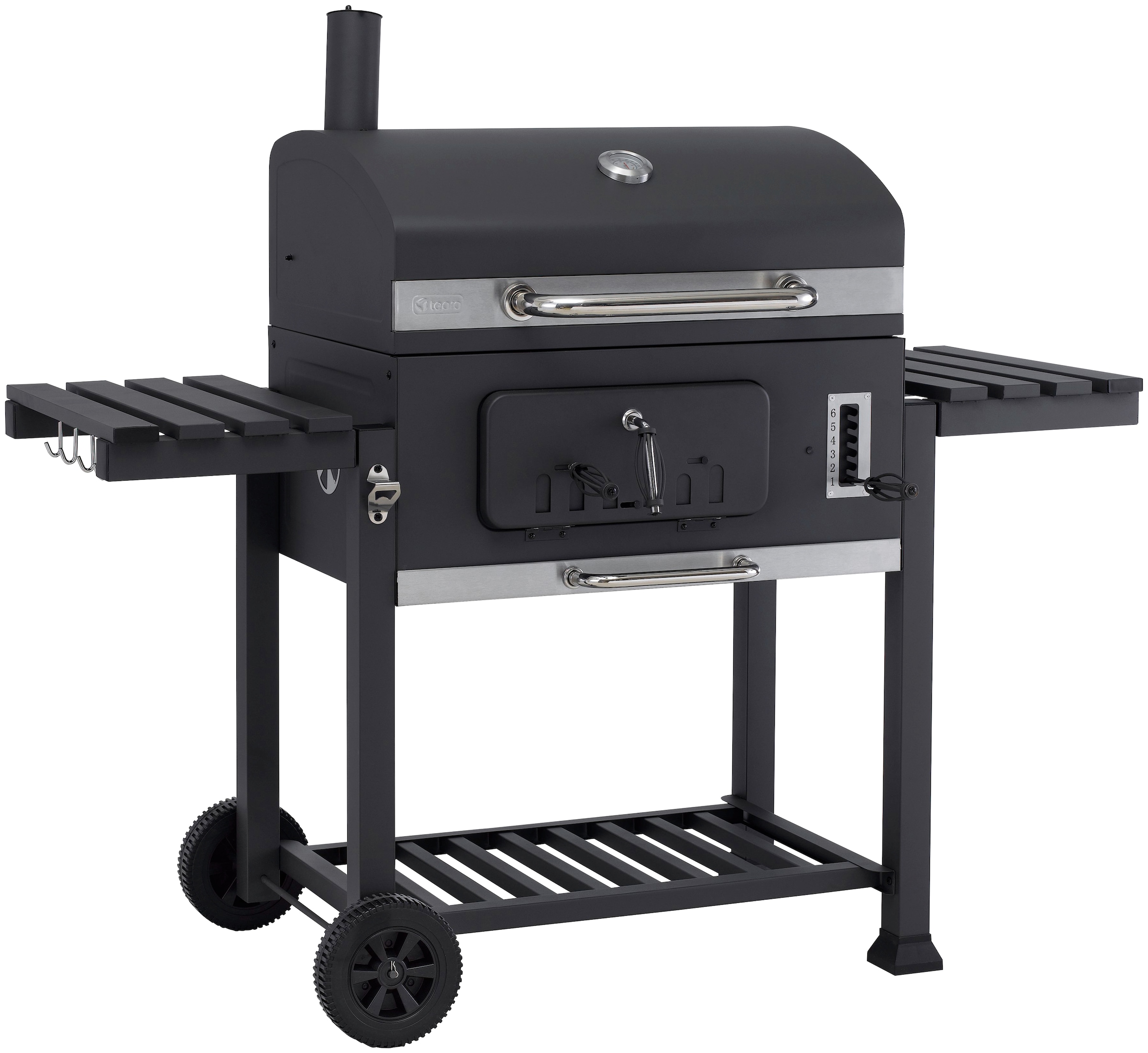 Tepro Holzkohlegrill »Grillwagen Toronto XXL«, BxTxH: 152x73x137cm, mit 2 Grillrosten und Pizzastein Vorrichtung