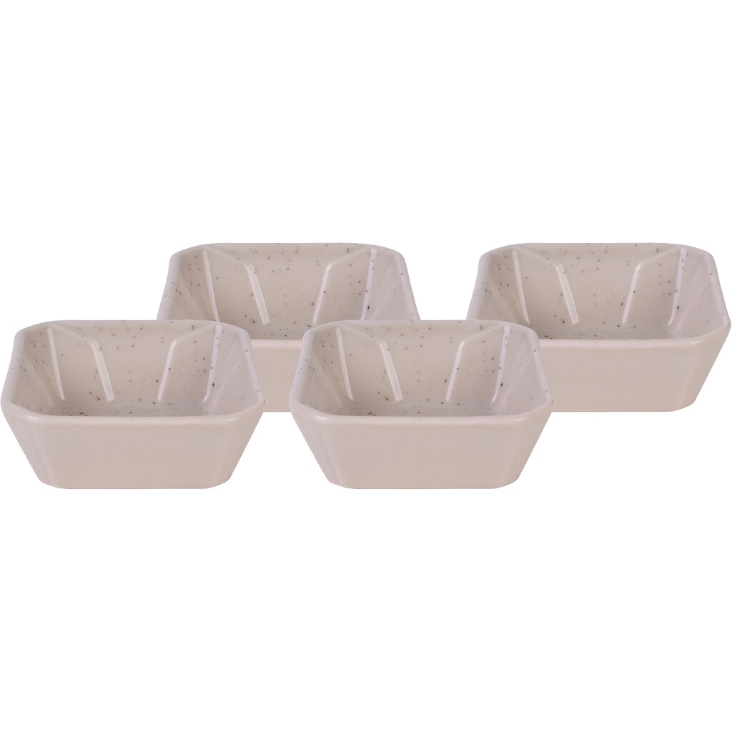 CreaTable Servierschale »Dip Bowl«, 4 tlg., aus Steinzeug, Dipschale, Snackschale, Topaktueller „Streat Food“ Trend