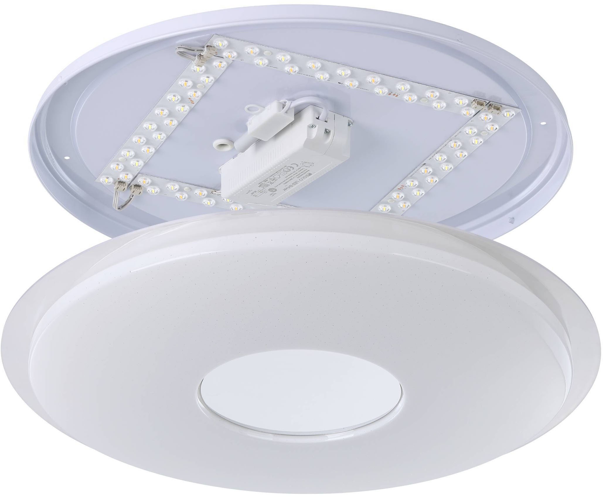 EGLO LED-Deckenleuchte »LANCIANO-Z« in weiß und transparent aus Stahl / inkl. LED fest integriert - 4 x 11,2 Watt