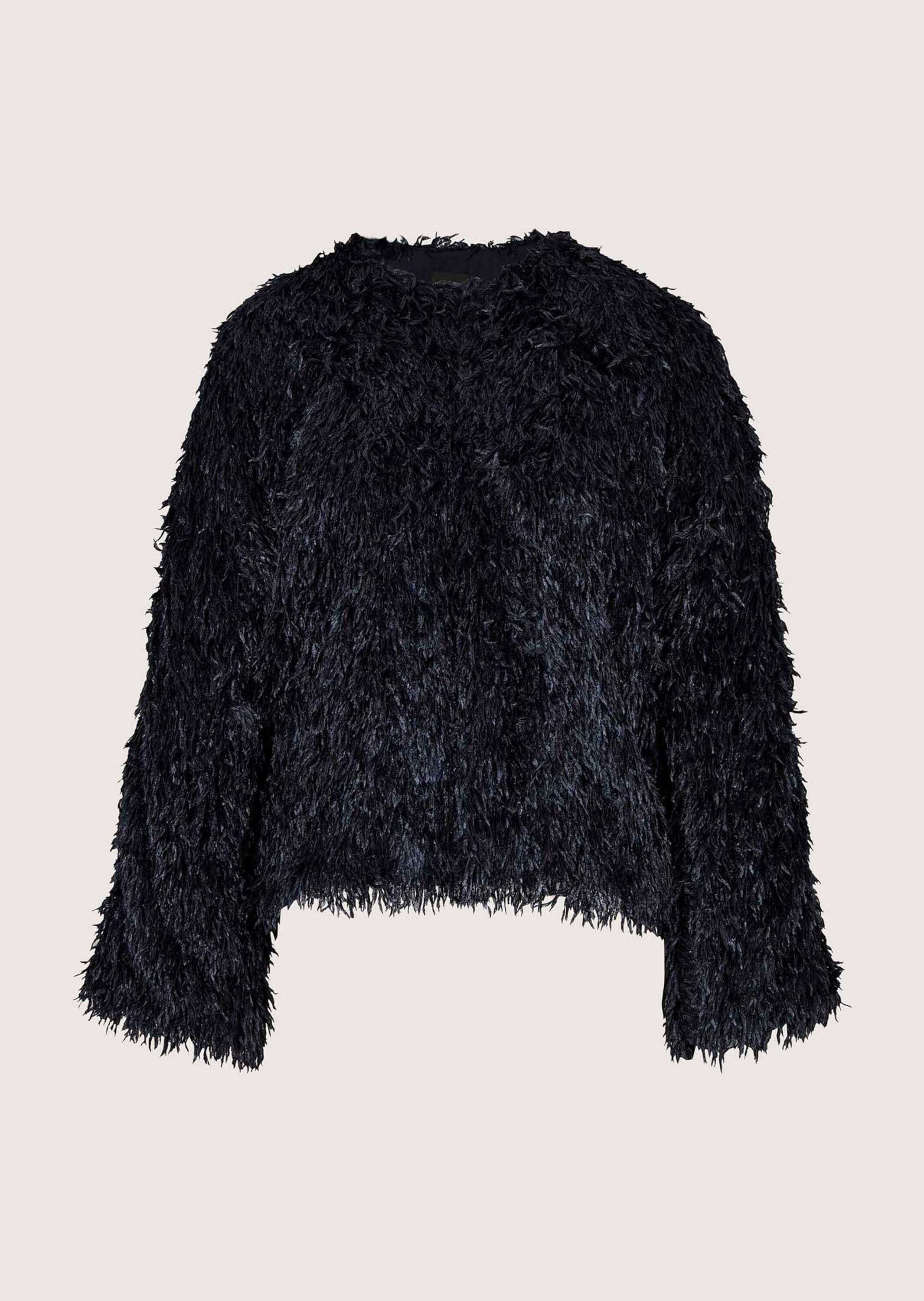MADELEINE Langarmshirt »Shirt Festliche Jacke in Feder-Optik«