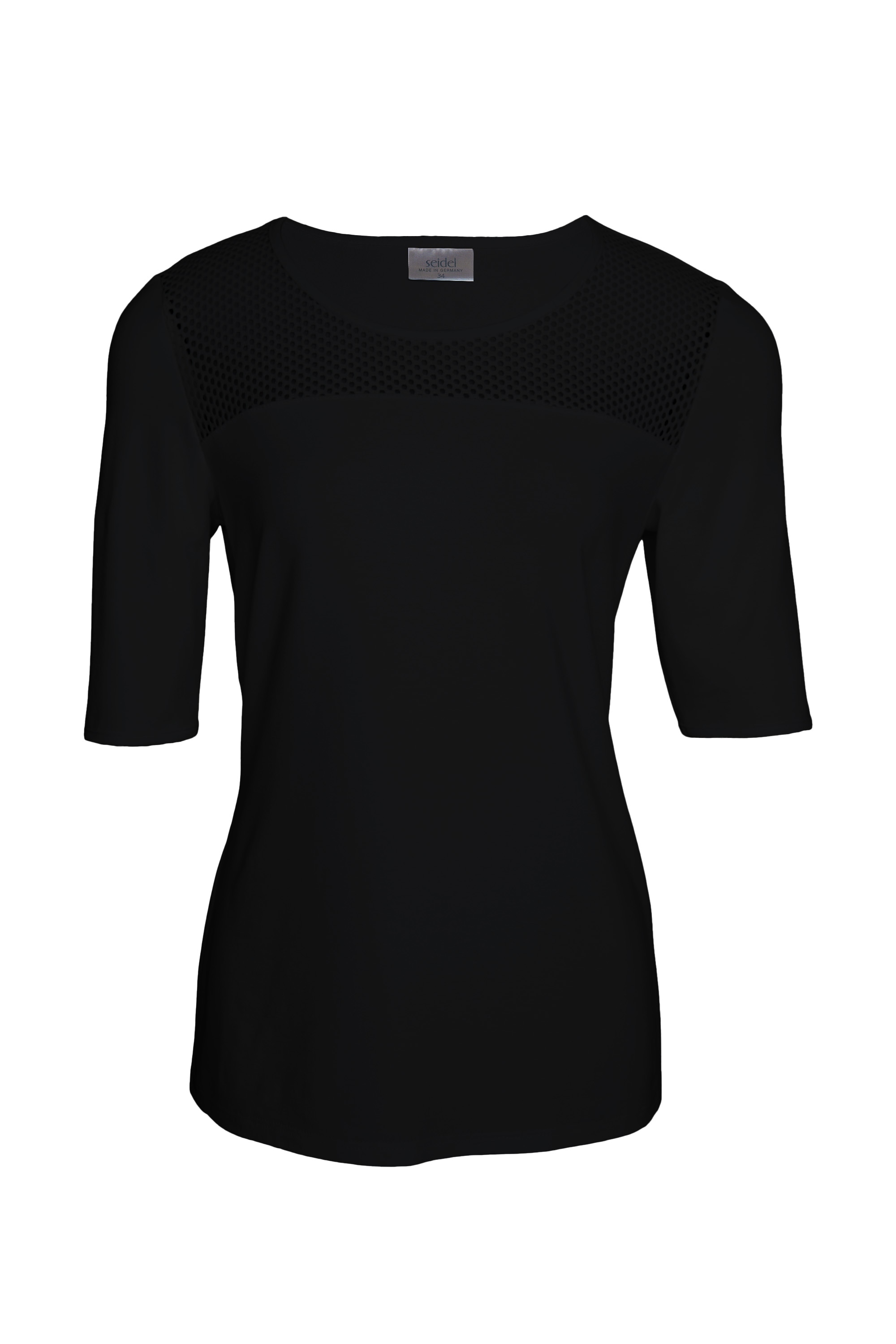 Thumbnail - Seidel Moden Rundhalsshirt mit transparenten Lochmuster vorne - MADE IN GERMANY