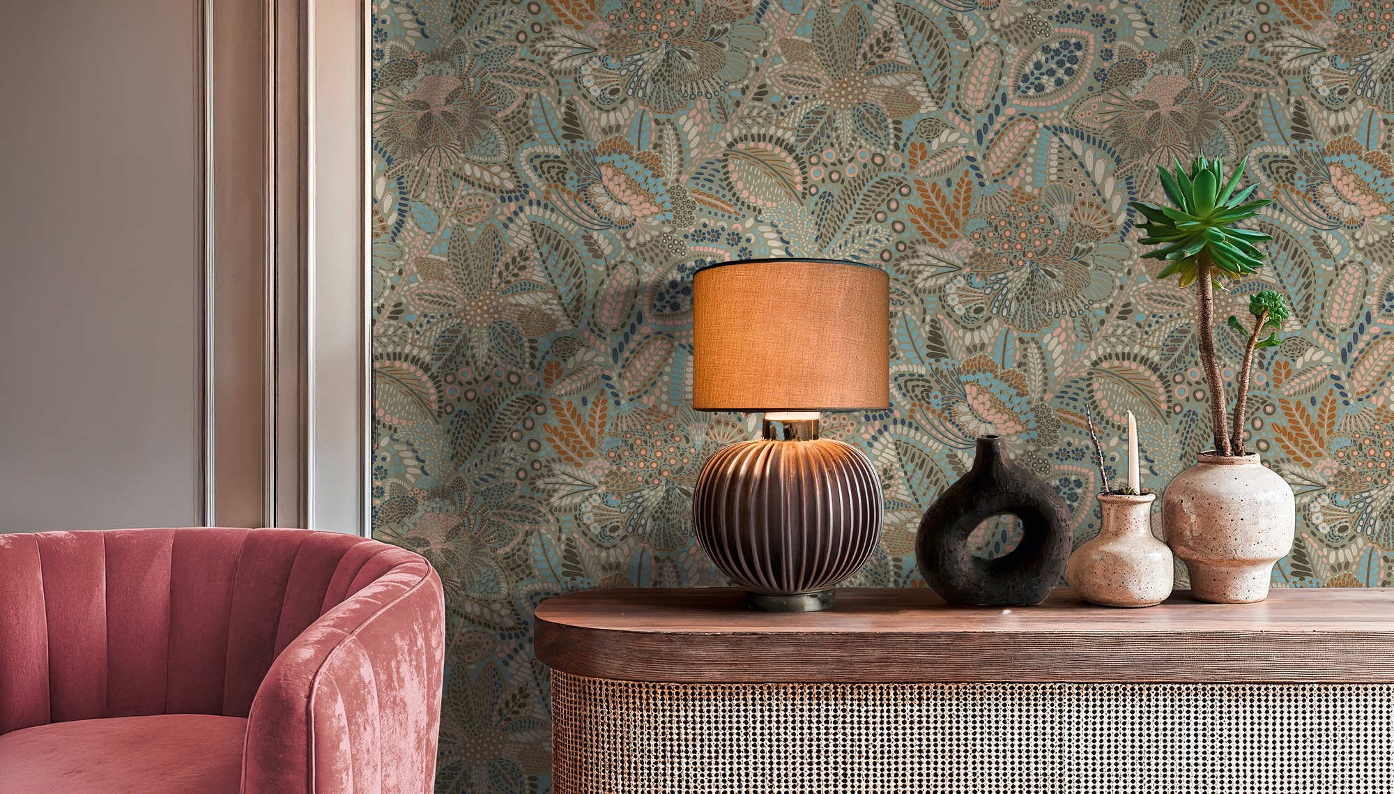 A.S. Création Vliestapete "Cuba II Ethno Floral Jungle" Retro floral tropisch leicht strukturiert Auffälliges Ethno-Design mit kunstvollen floralen Elementen