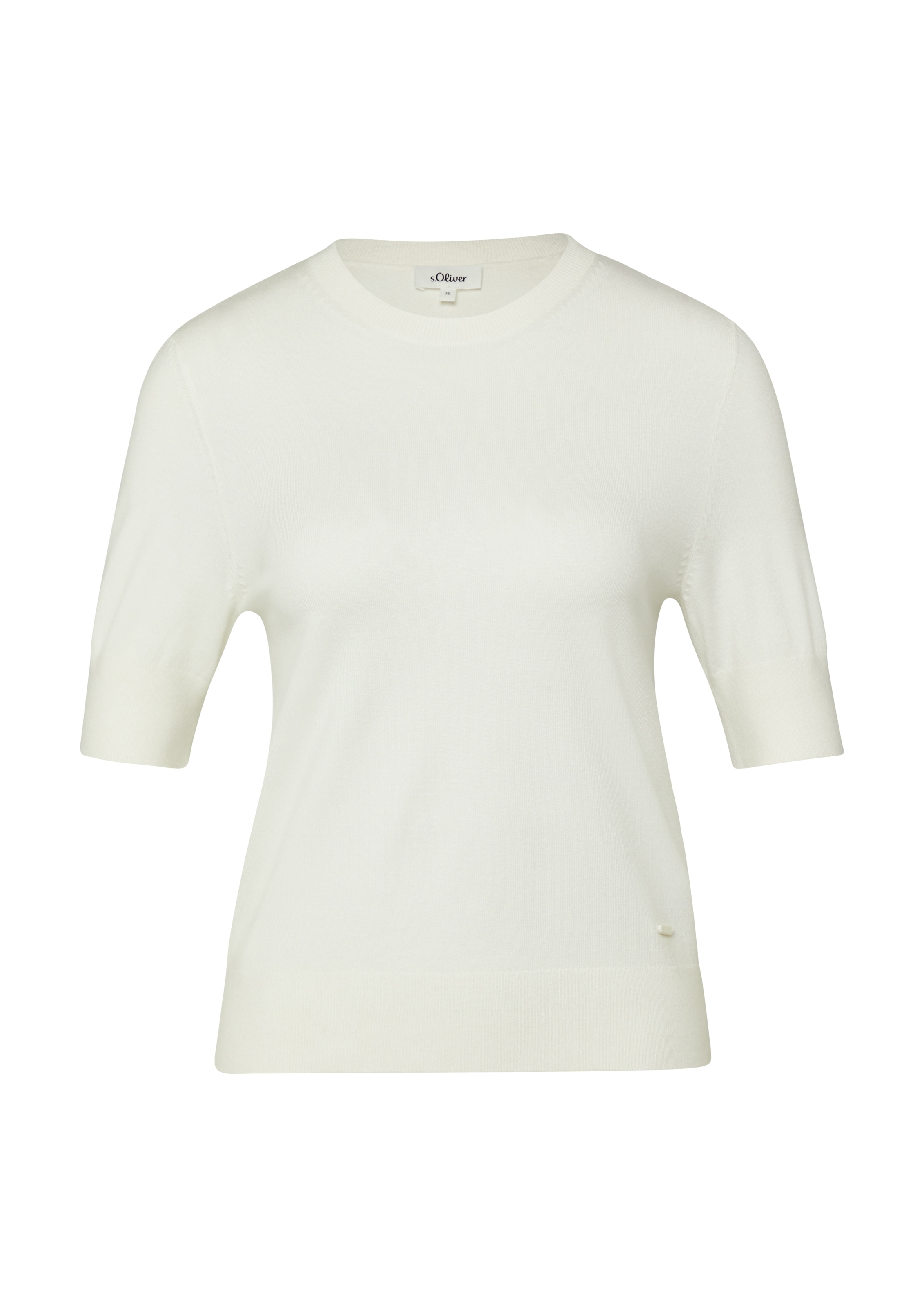 s.Oliver Strickpullover Halbarm-Strick mit Viskose