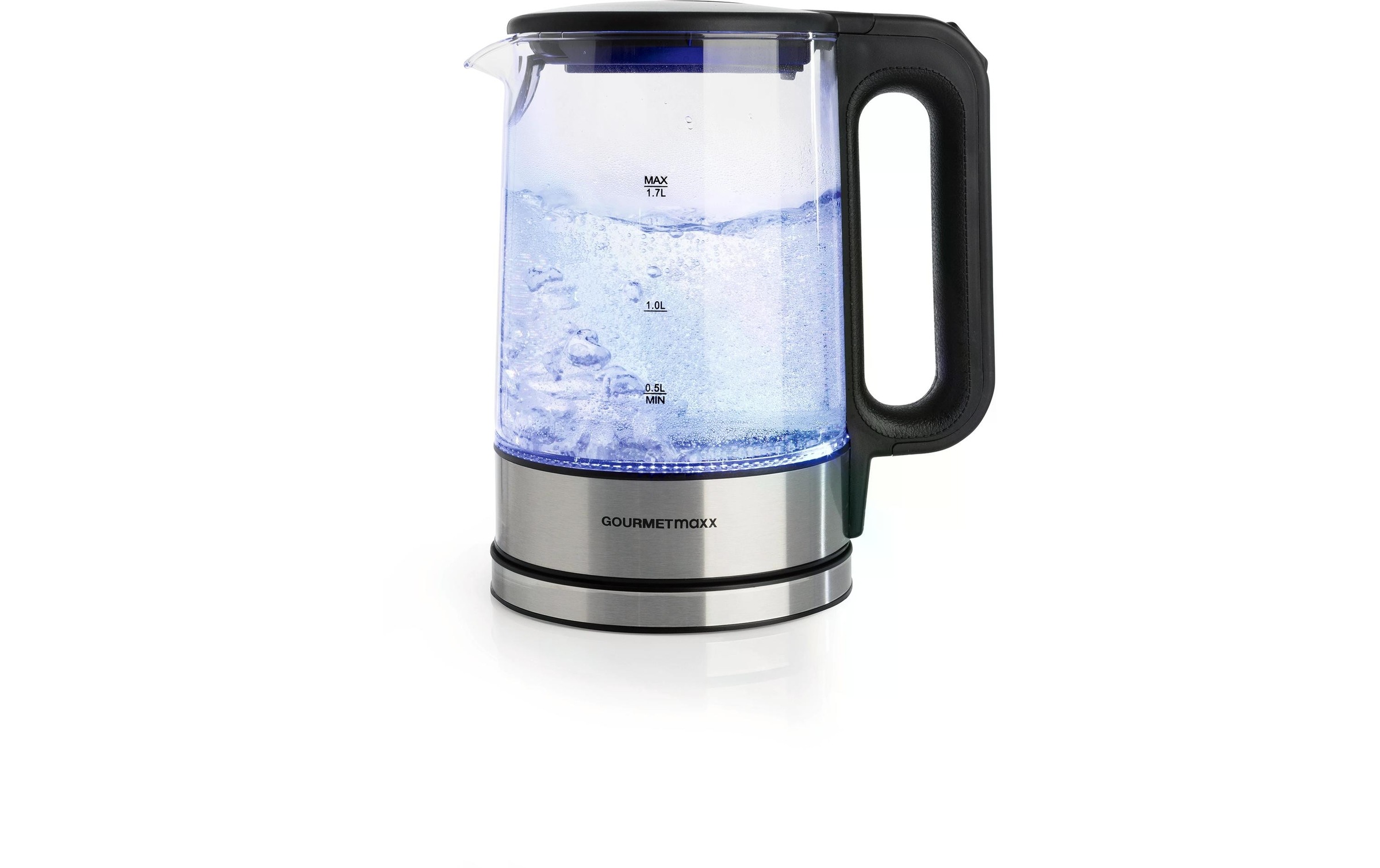 GOURMETmaxx Wasserkocher »45474 l, Silber/Transparent« 1,7 l 2200 W