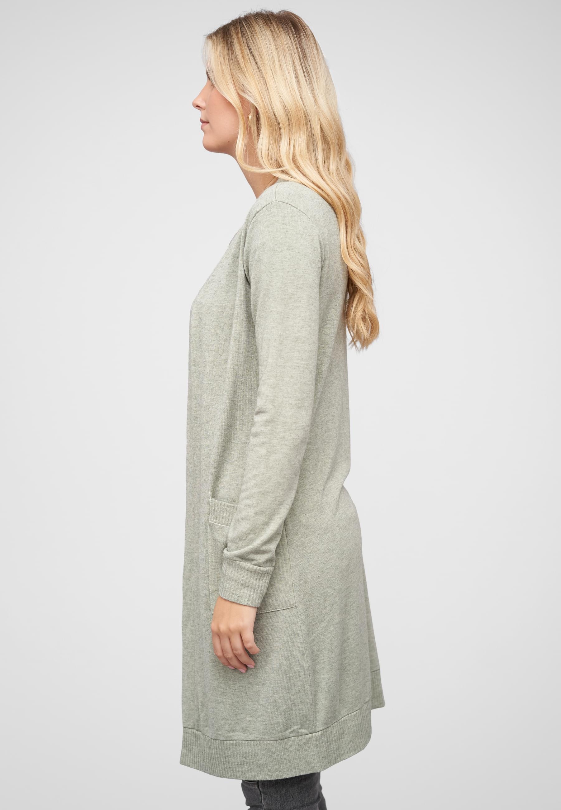 CLOUD 5IVE Strickjacke »CLOUD 5IVE Longform Viskose Cardigan mit 2 seitl. Taschen«