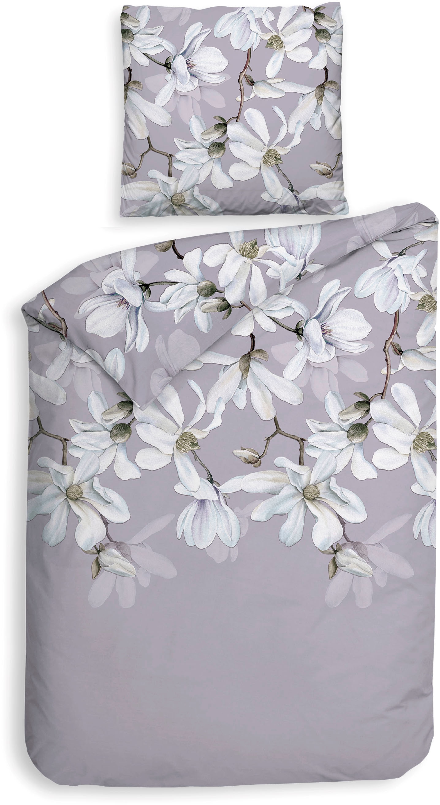 Heckett & Lane Bettwäsche "Stacey" 2 Stk. Blumen Design, 100% Baumwolle ab günstig online kaufen