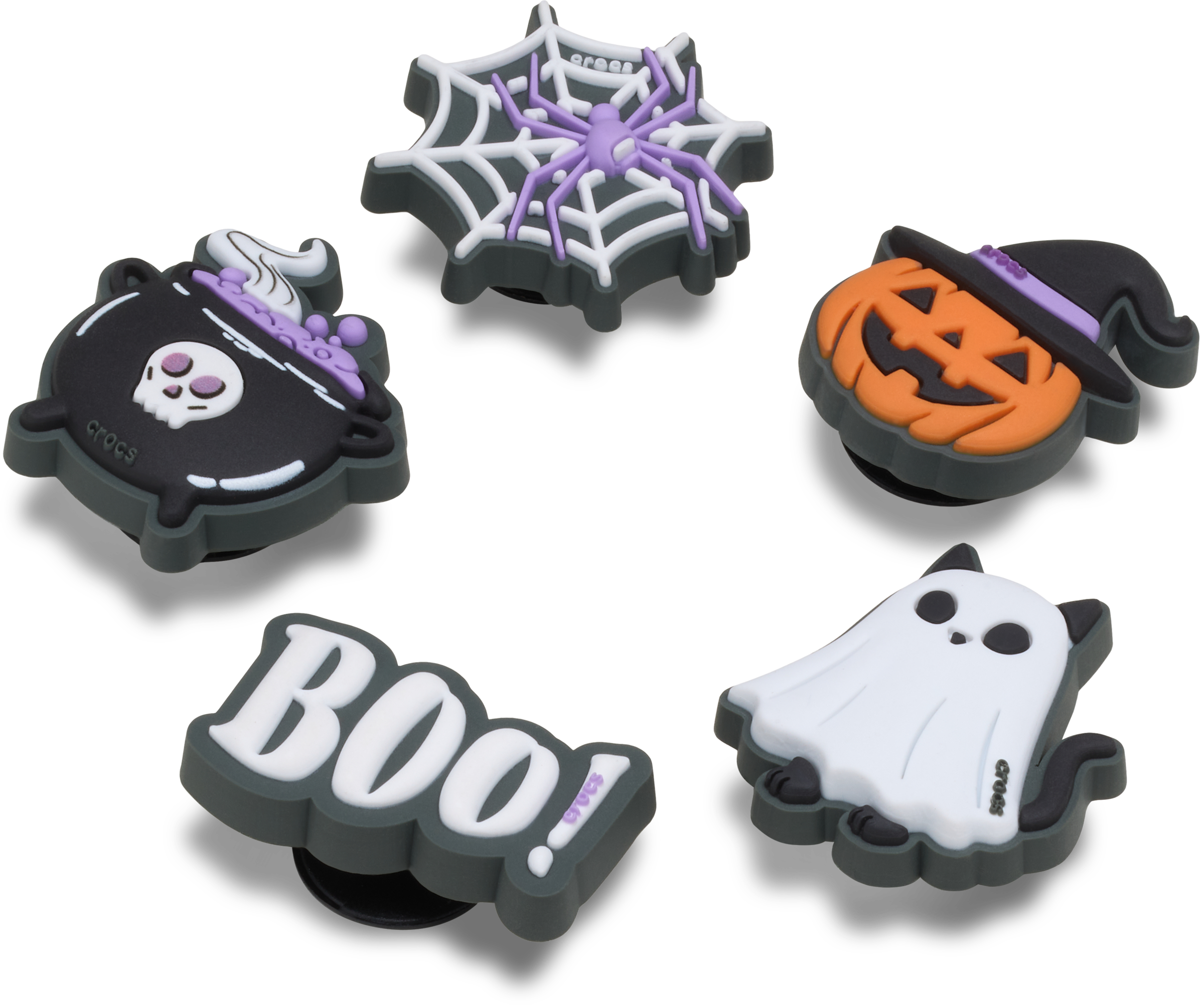 Crocs Schuhanstecker "Jibbitz™ Boo Halloween" Set, Kein Spielzeug. Nicht für Kinder unter 3 Jahren geeignet, 5 Helloween Motive zum Anstecken, Charm, Anstecker für Crocs Schuhe