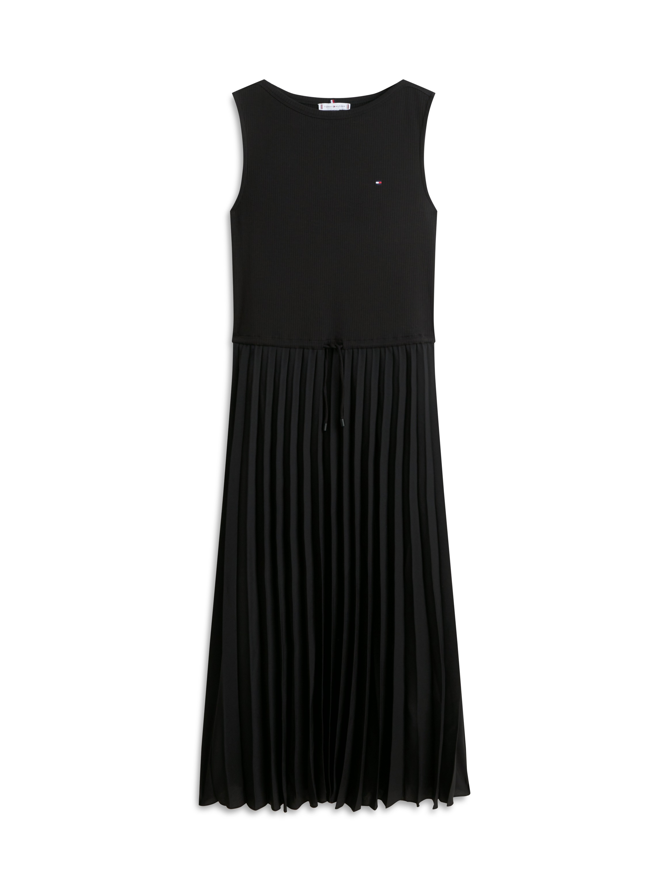 Tommy Hilfiger Strickkleid »5X2 SLASH-NK MIX MEDIA DRS« Ohne Taschen mit feinen Rippen