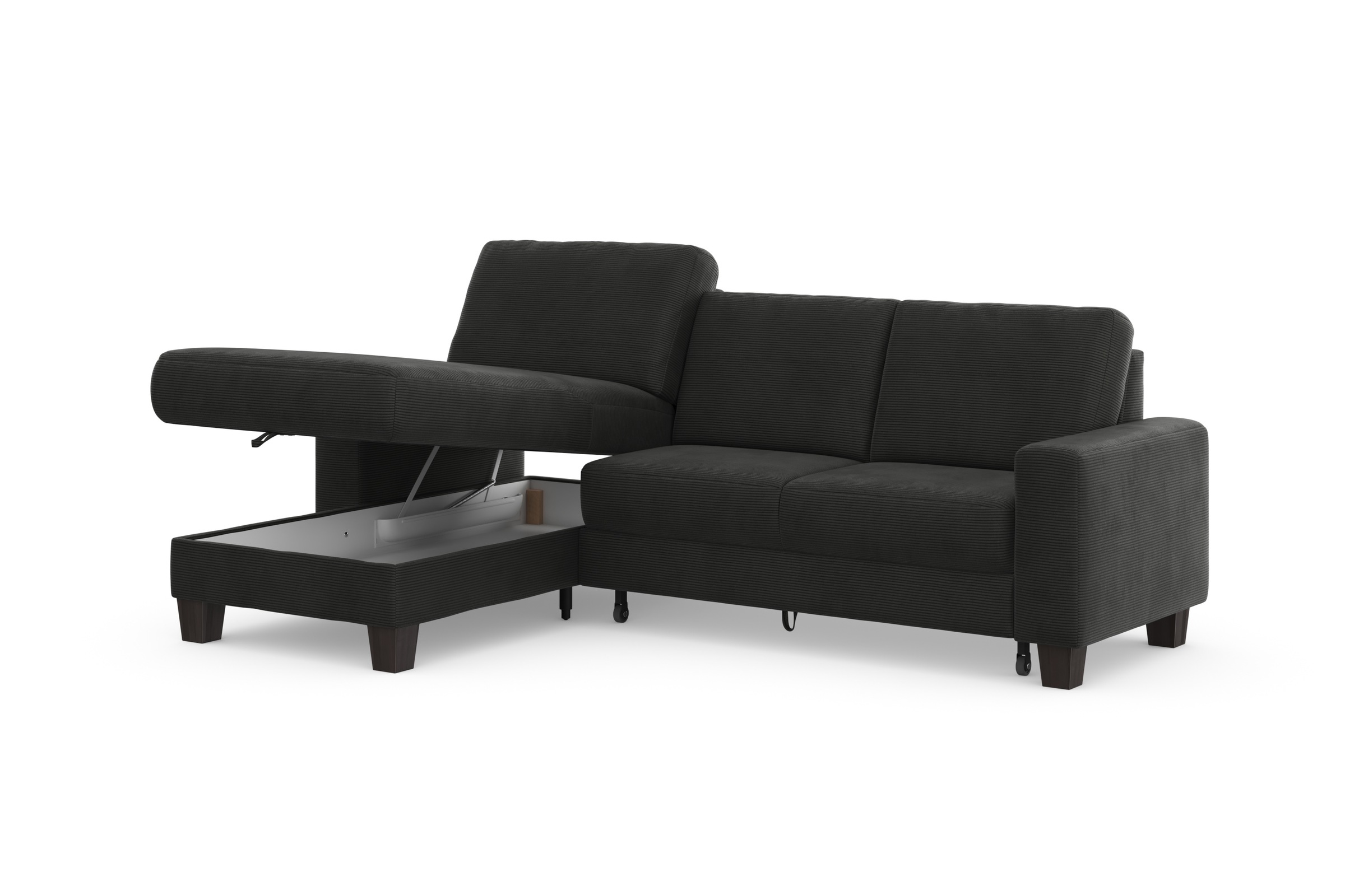 Home affaire Ecksofa »Summer L-Form«, mit Recamiere, mit oder ohne Bettfunktion und Bettkasten, Cord-Bezug