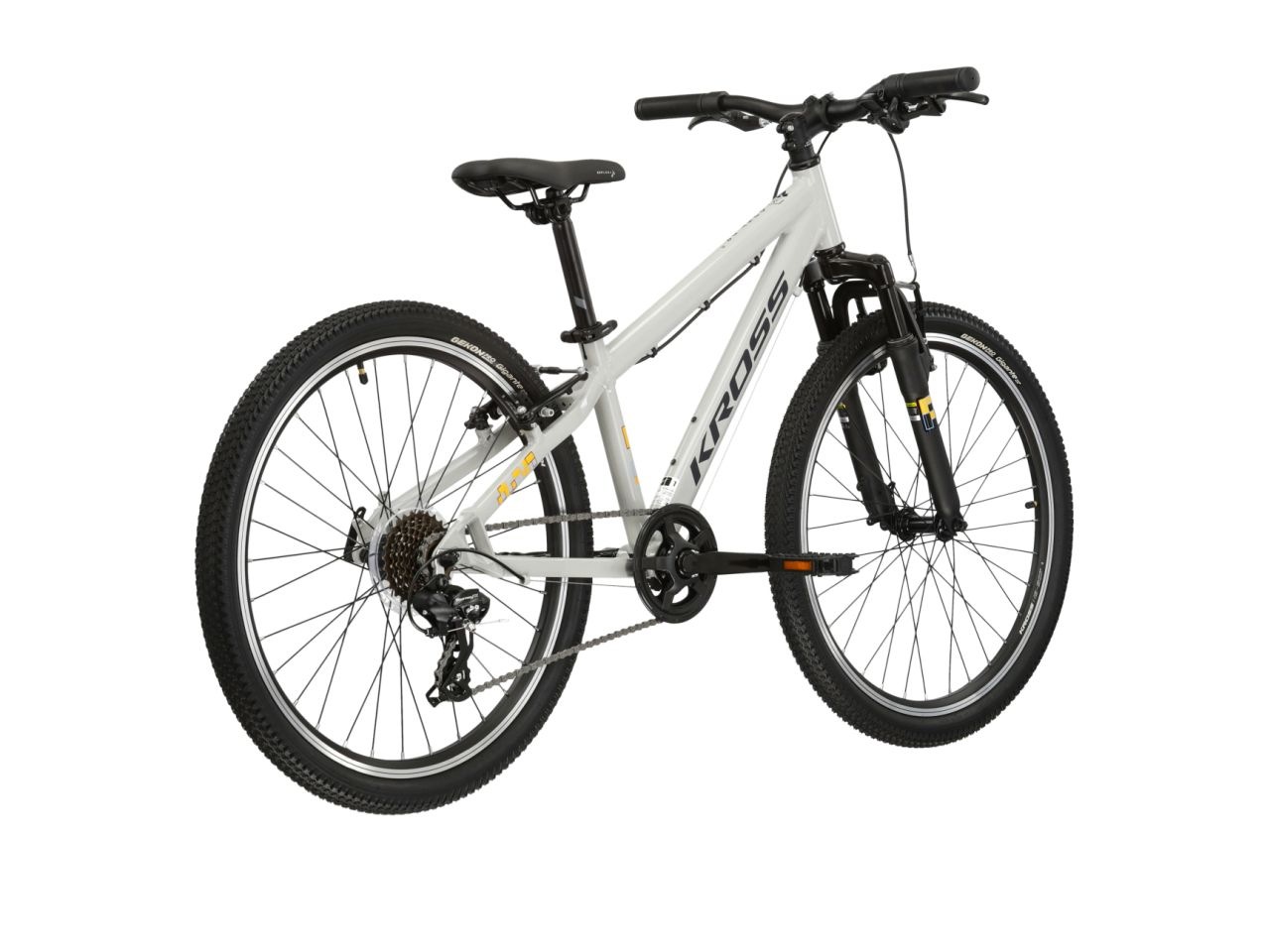 Kross Kinderfahrrad »KROSS Kinderad 24" Dust JR 1.0 Grau 8 Gänge« 8 Gang Shimano TOURNEY TX800 Schaltwerk Kettenschaltung