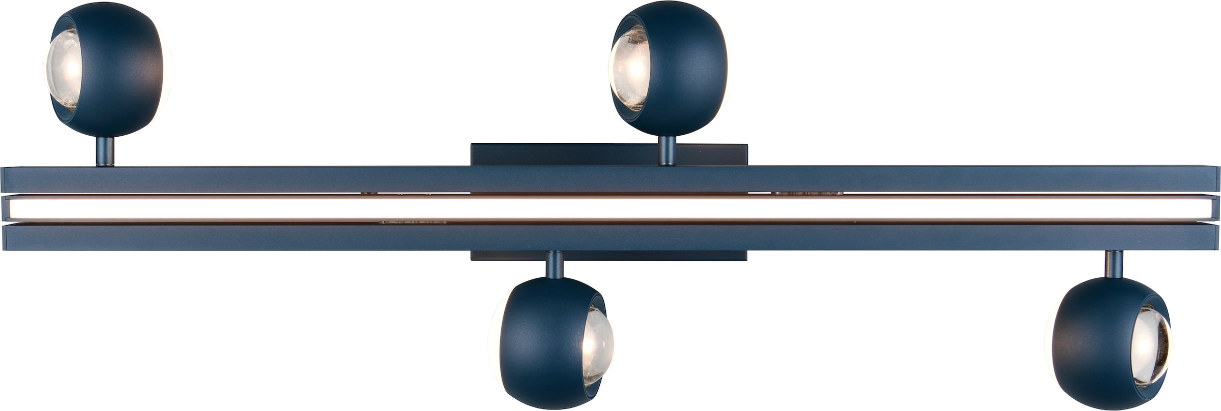 Musterring LED Deckenleuchte »CANNON, 4-flammige LED Deckenlampe 36W 4150Lumen 2300-4000K CCT« LED-Board 1 Stk. Farbwechsler | warmweiß - kaltweiß mit Fernbedienung, ausziehbar, schwenkbare Lichtkegel, dimmbar Memory