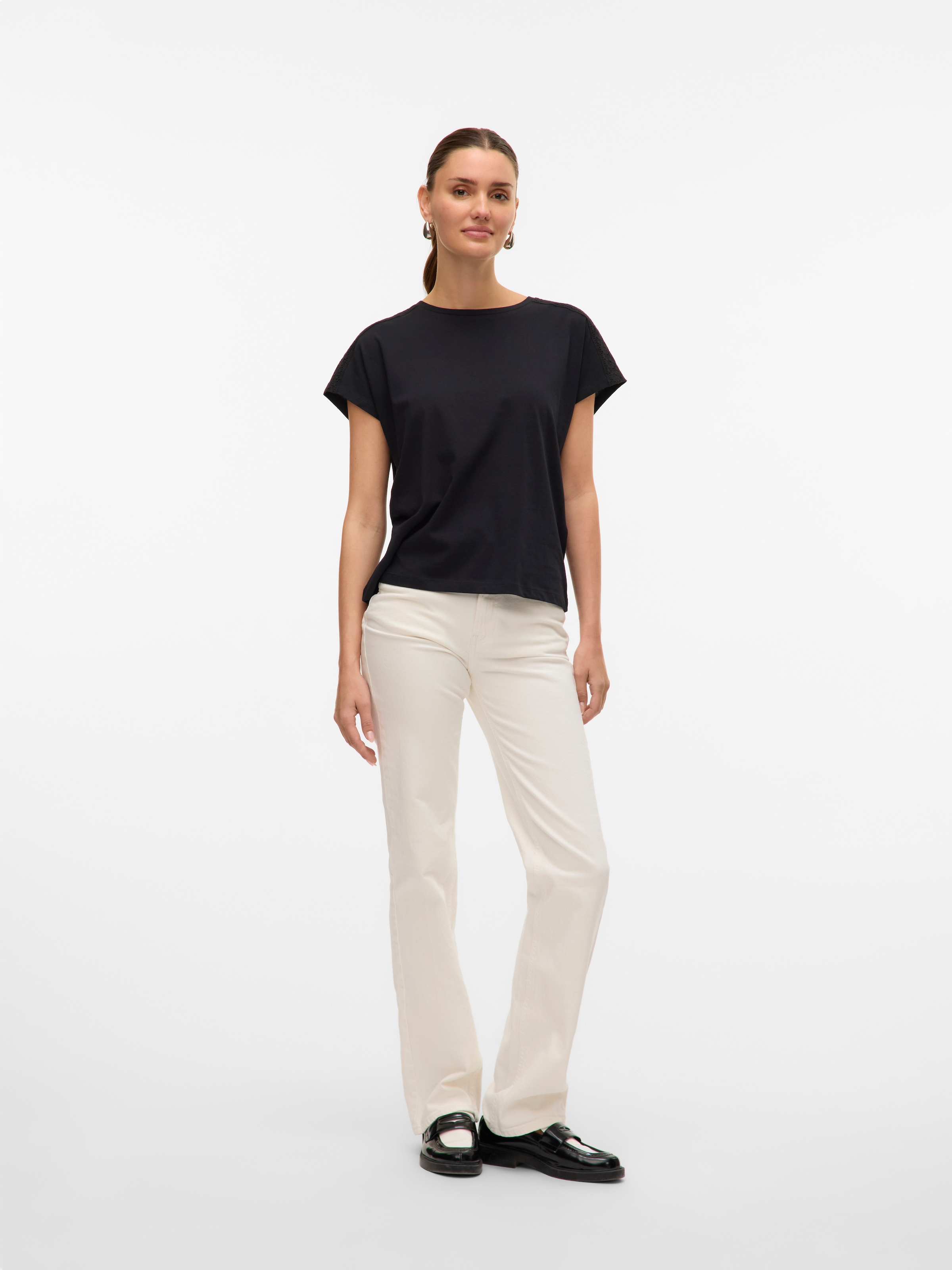 Vero Moda Kurzarmshirt »VMEMMY SS LACE TAPE TOP JRS GA NOOS«