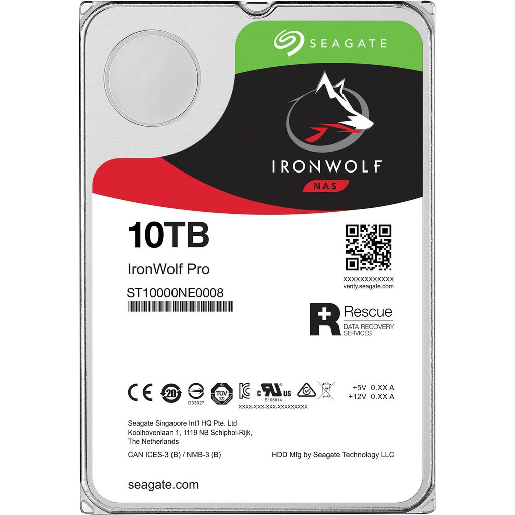 Seagate HDD-Festplatte »IronWolf Pro«, 3,5 Zoll, Anschluss SATA III, Bulk, inkl. 3 Jahre Rescue Data Recovery Services