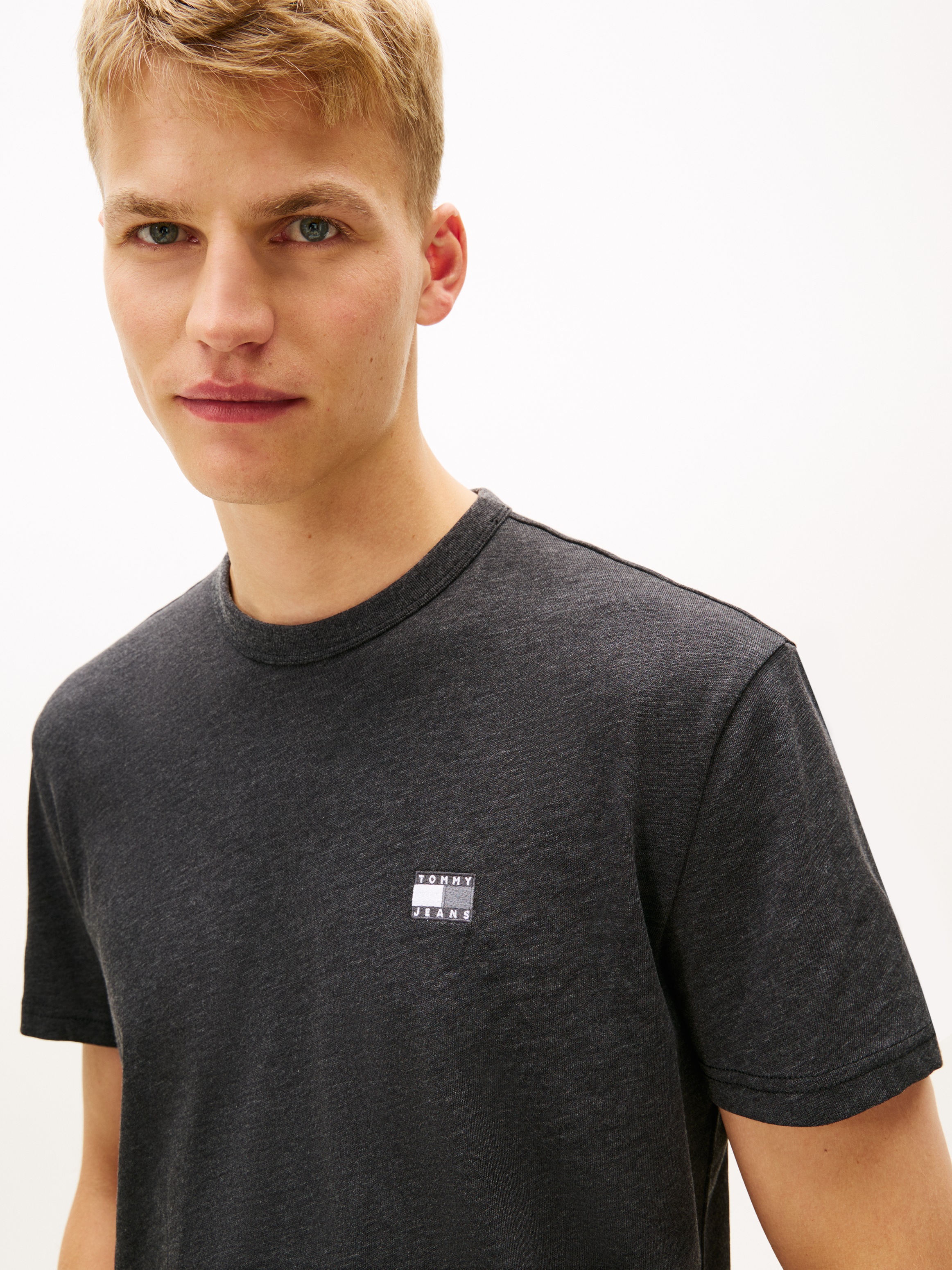 Tommy Jeans T-Shirt "TJM REG BADGE" Rundhals, Jersey, meliert, regular fit günstig online kaufen