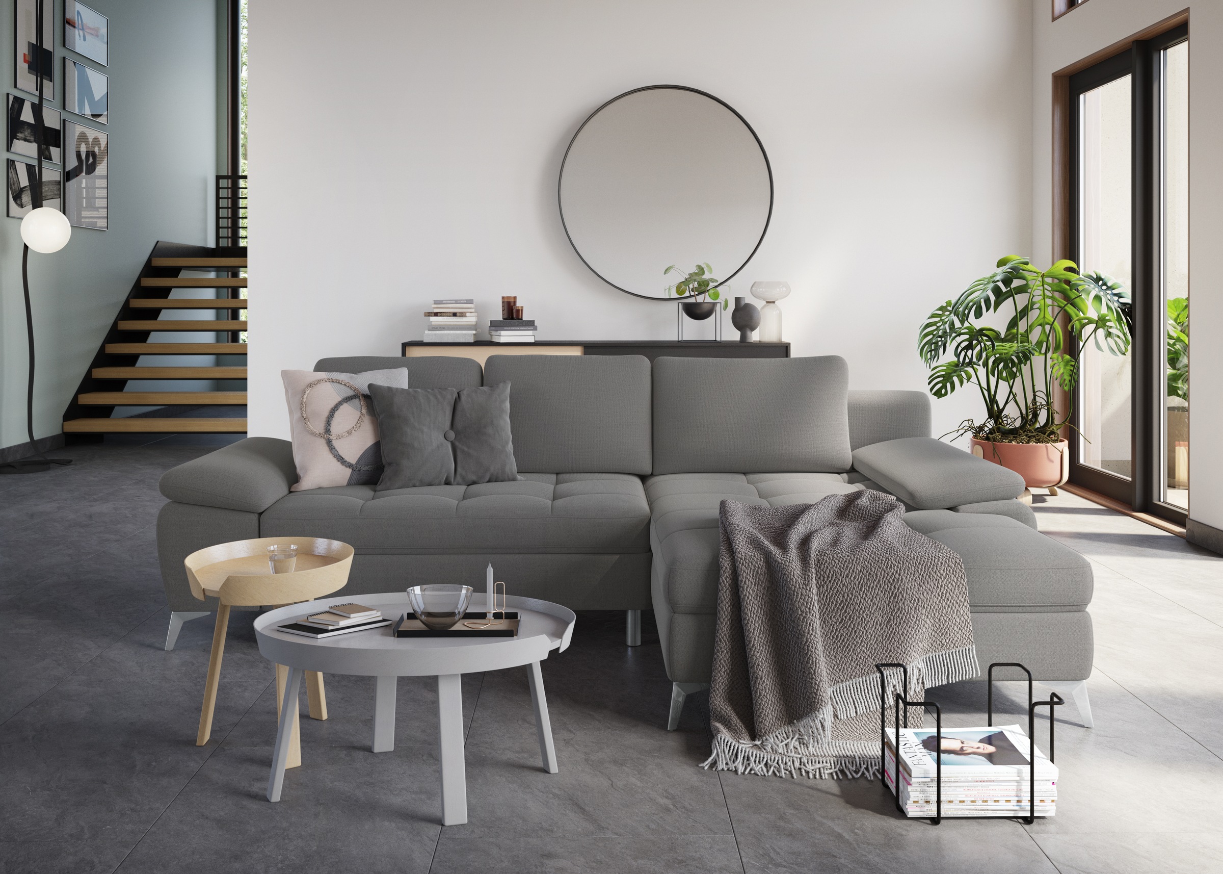 sit&more Ecksofa »Latigo L-Form«, mit Recamiere, wahlweise mit Bettfunktion und Bettkasten