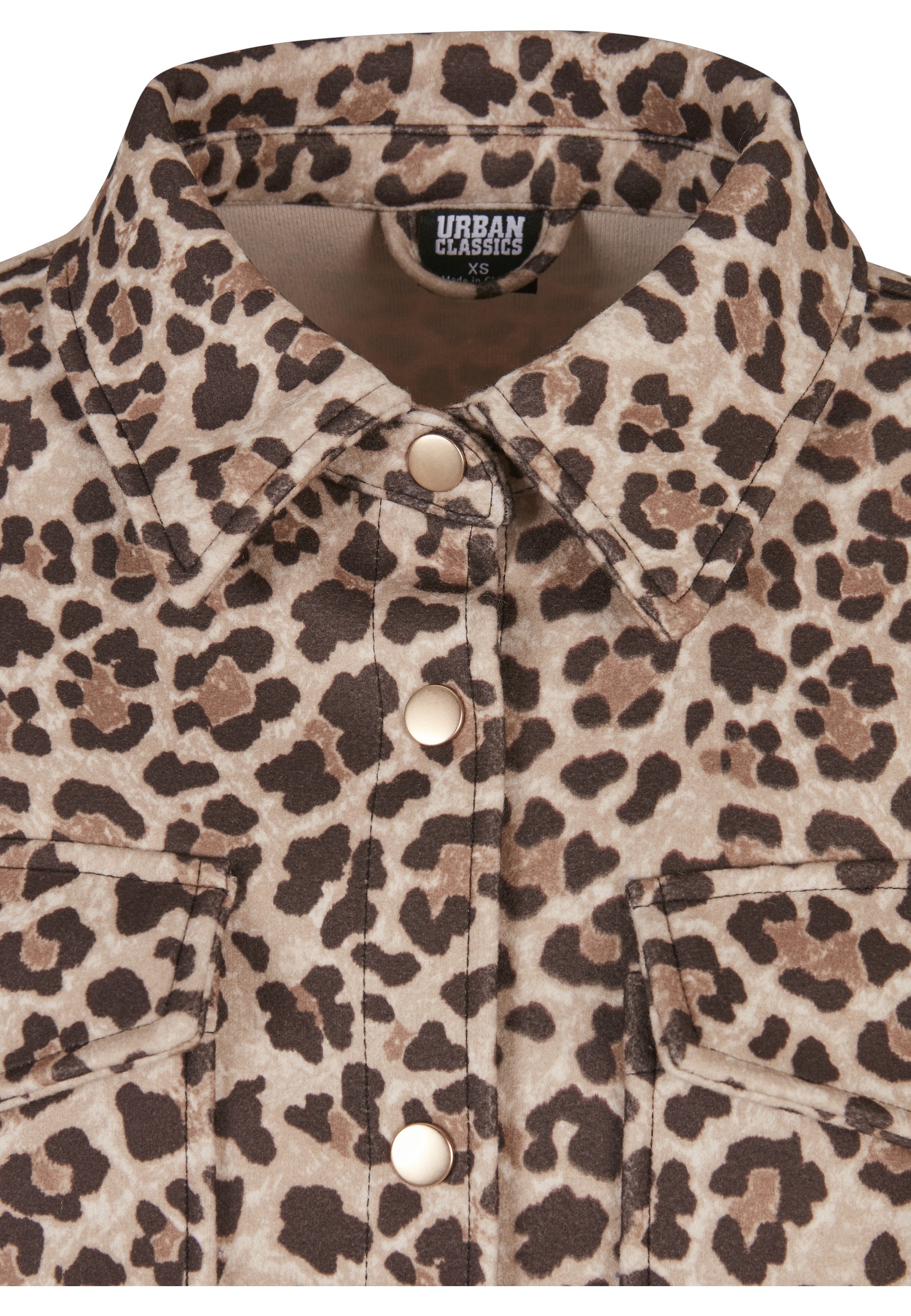 URBAN CLASSICS Langmantel »Urban Classics Damen Ladies AOP Overshirt«