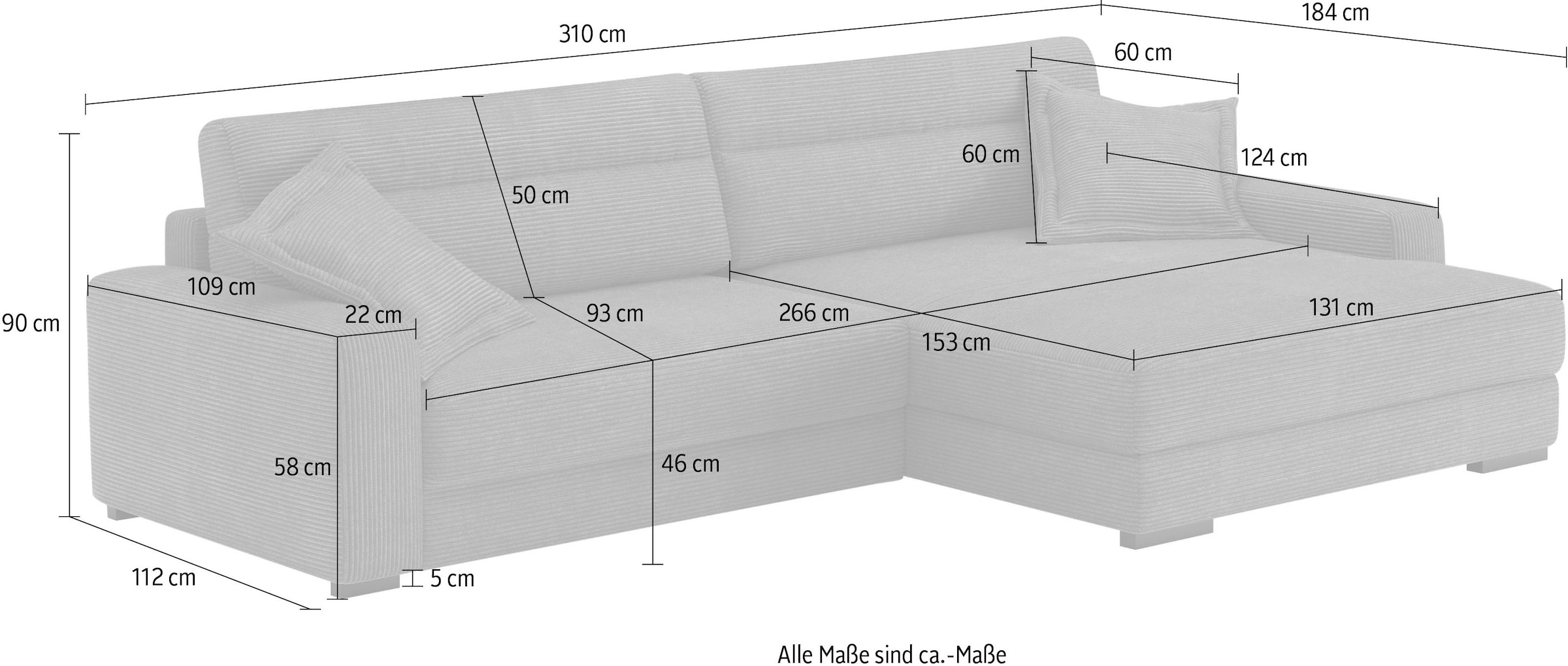 Mr. Couch Ecksofa »Marcello DuraFlex L-Form«, EasyBett, Bettkasten, Kaltschaumpolsterung, bis 140 kg belastbar