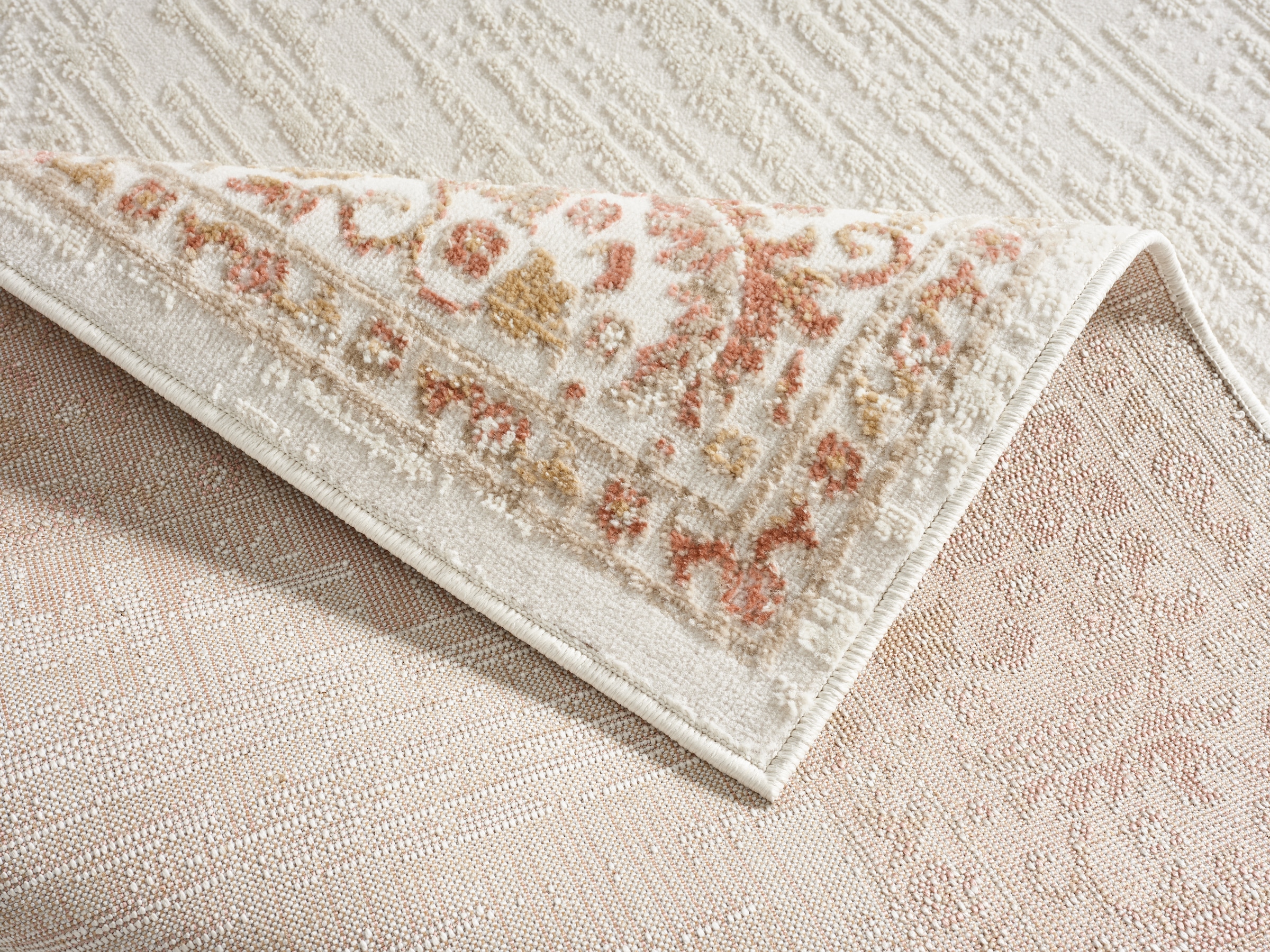 OTTO home Teppich »Fennia, Blumen-Motiv« rechteckig 7 mm Höhe Bordüre, Floral, meliert, Wohnzimmer, Schlafzimmer, Esszimmer