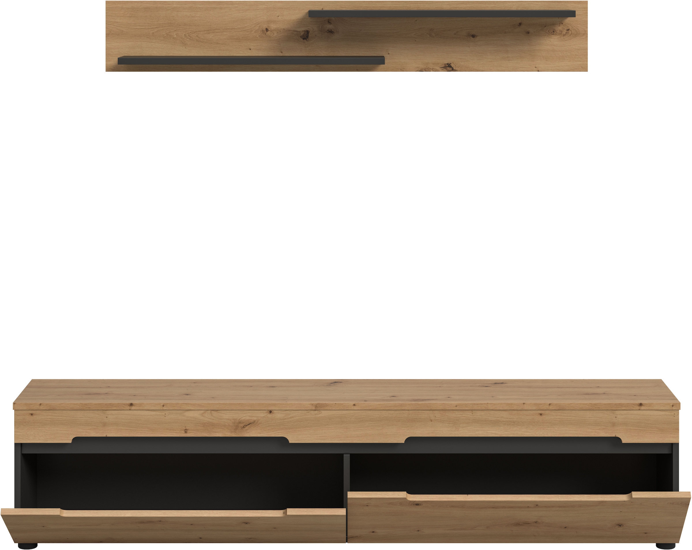 INOSIGN Wohnwand »REHAT, TOPSELLER!, 2-teilig, wahlweise stehend und hängend montierbar« Set bestehend aus: Wandboard (13x19x8 cm) und Lowboard (170x38x33 cm), 2 Stk. tlg.