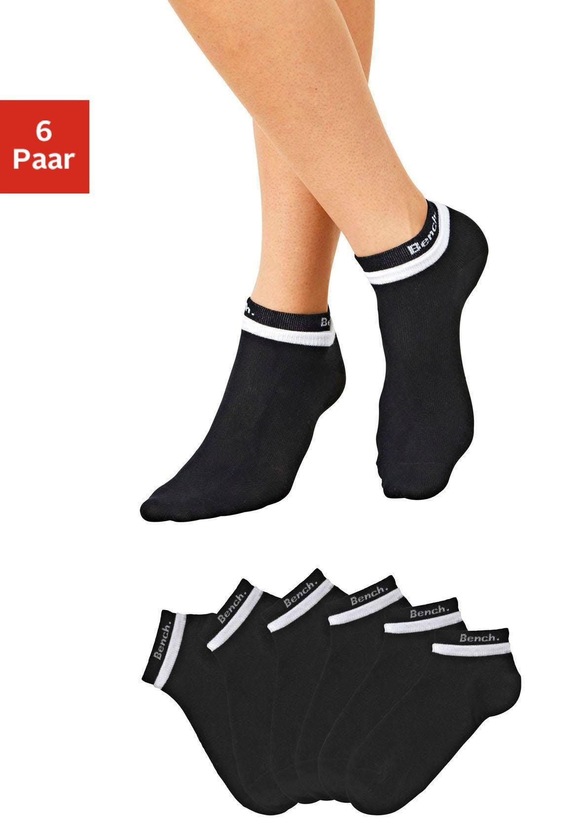 Bench. Kurzsocken "Damen Sport und Freizeitsocken" Packung, 6 Stk. tlg. mit doppelten Bündchen