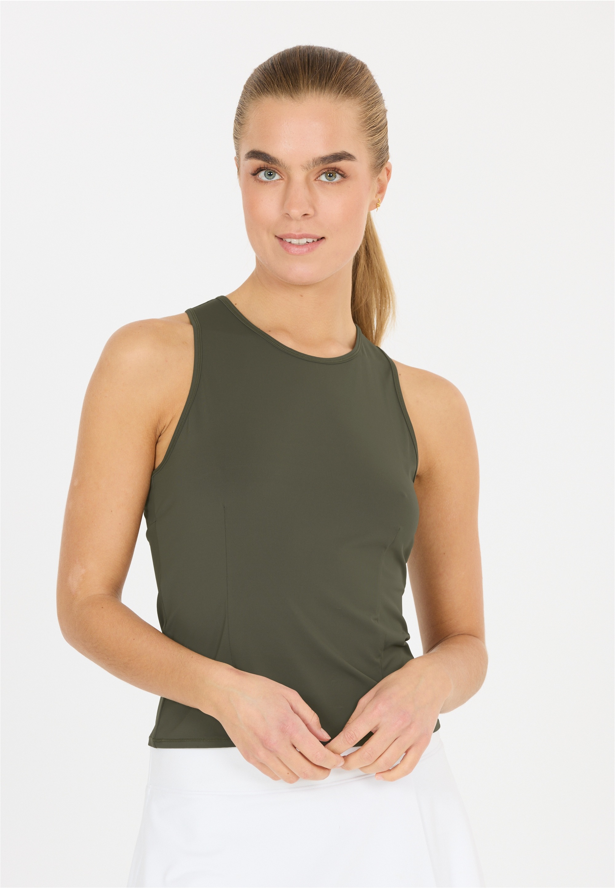 ATHLECIA Damen Tanktop "Delrey"khaki, Gr. 36, unifarben, 85% Polyamid, 15% Elasthan, Tops, Mit Quick-Dry-Funktion