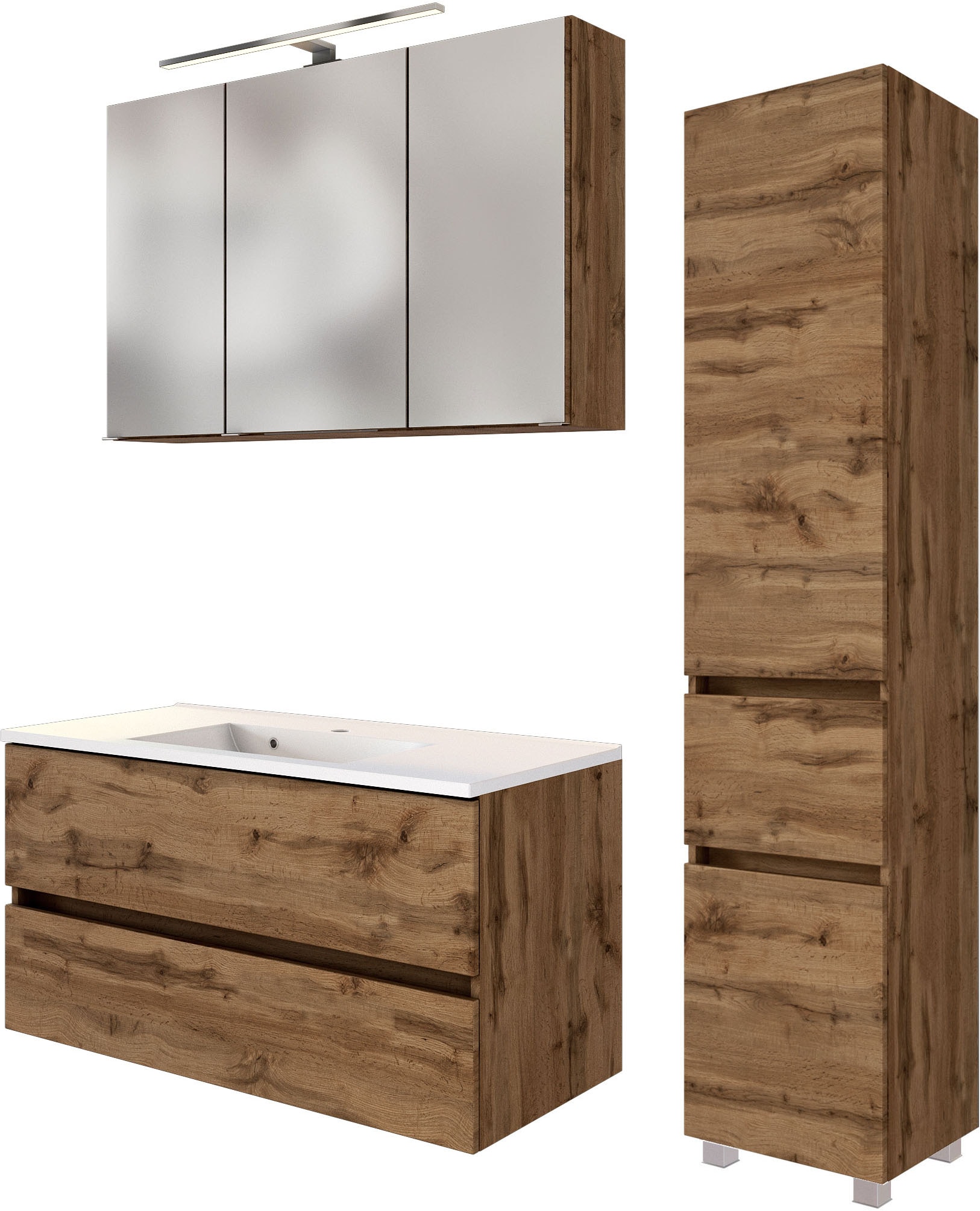 welltime Badmöbel-Set "Welltime Möbel Baabe Waschtisch-Set 3tlg. oder 5tlg. günstig online kaufen
