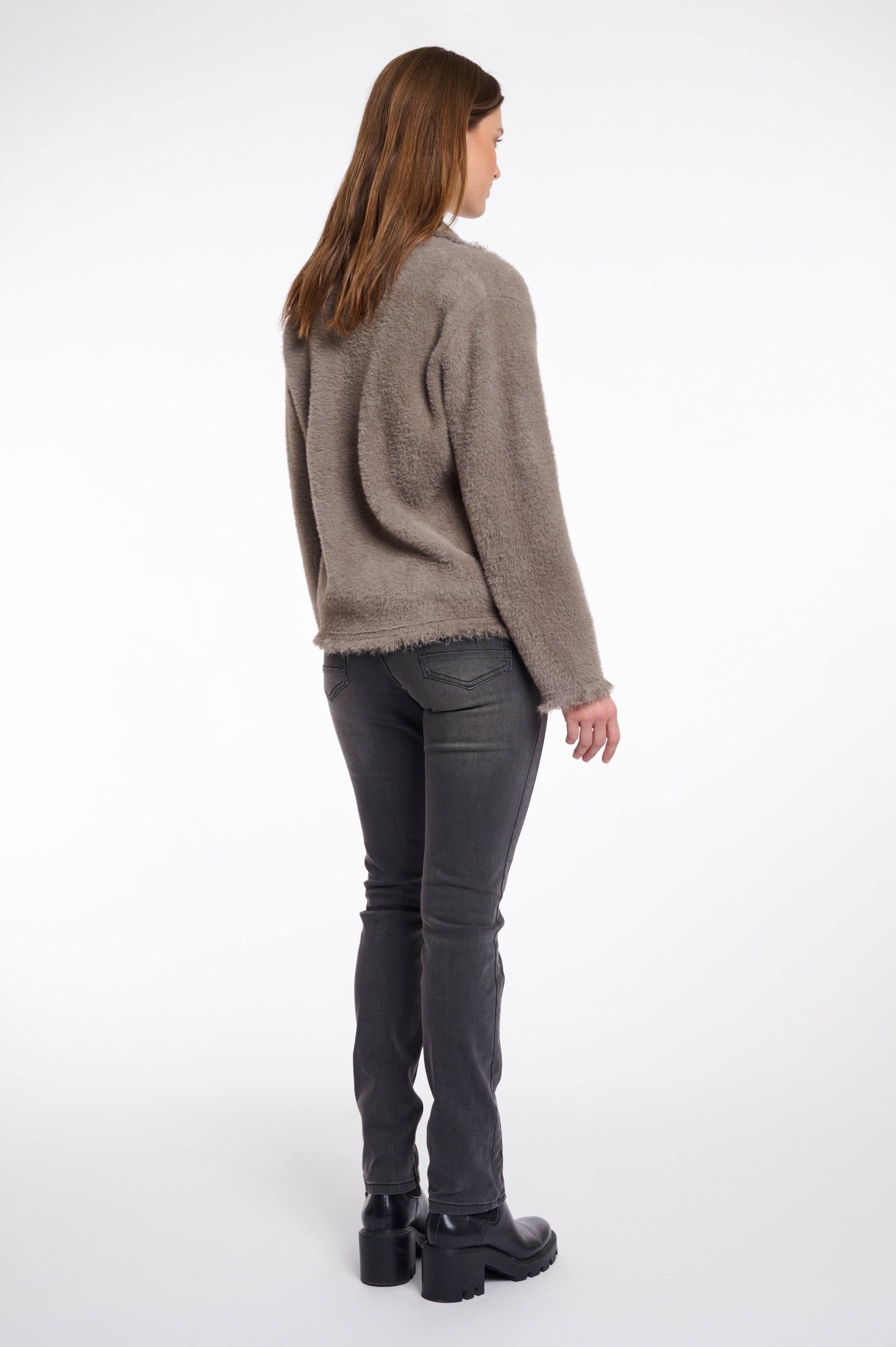 Rino & Pelle Bouclèjacke, mit Revers Kragen