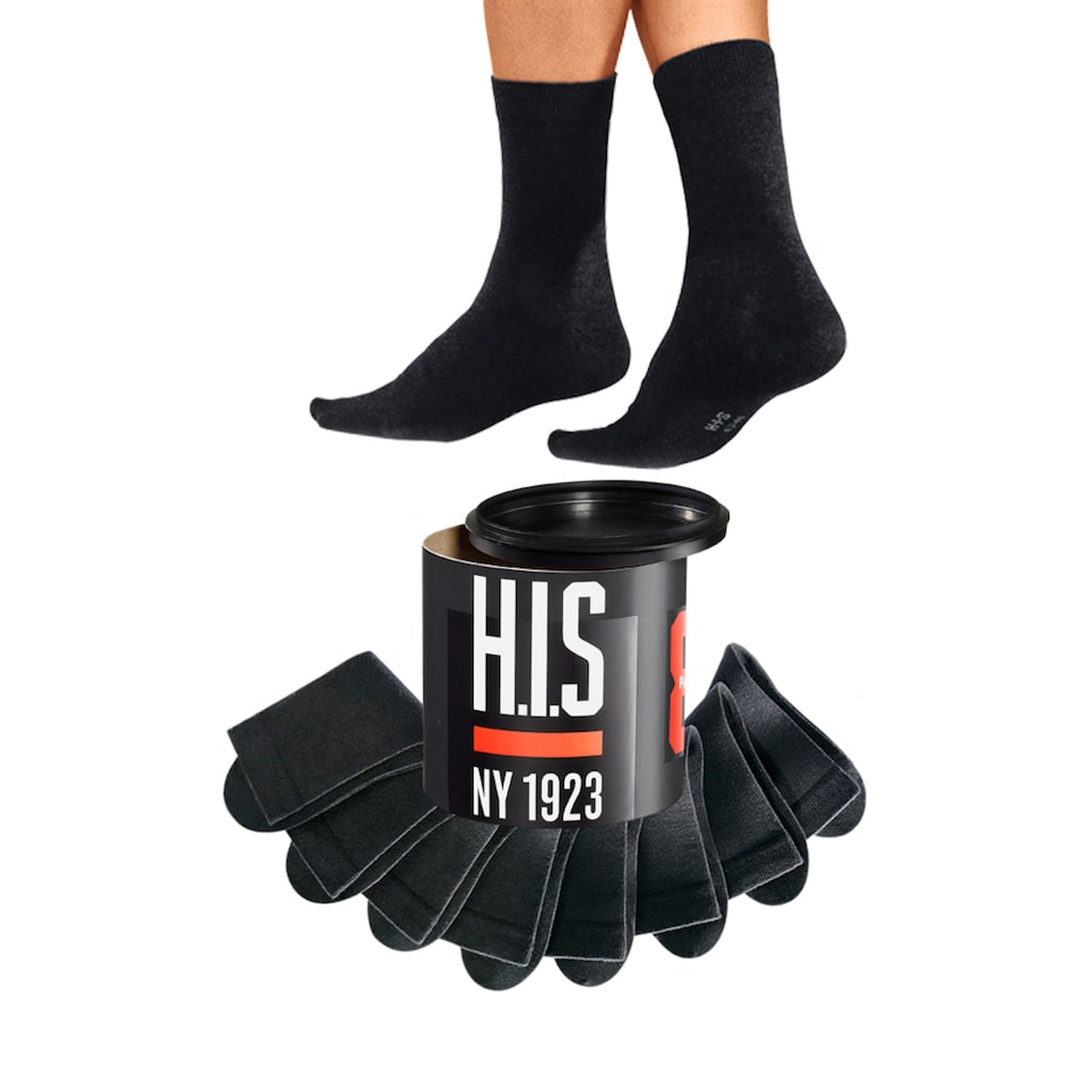 H.I.S Socken, (Dose, 8 Paar), in der Geschenkdose