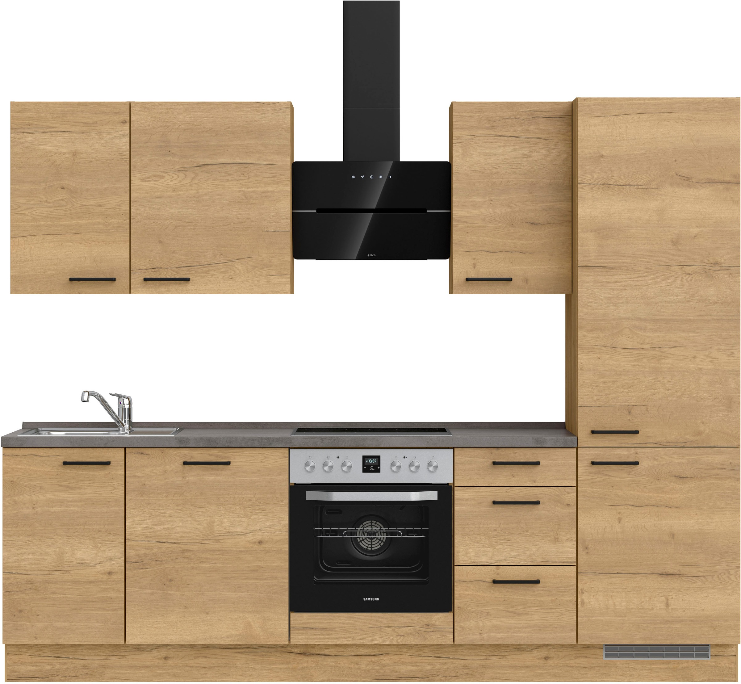 nobilia Küchenzeile ""Structura II", NEU: individuell anpassbar mit gratis Profi-Beratung" vormontiert, Breite 270 cm, Ausrichtung wählbar, wahlw. mit E-Geräten