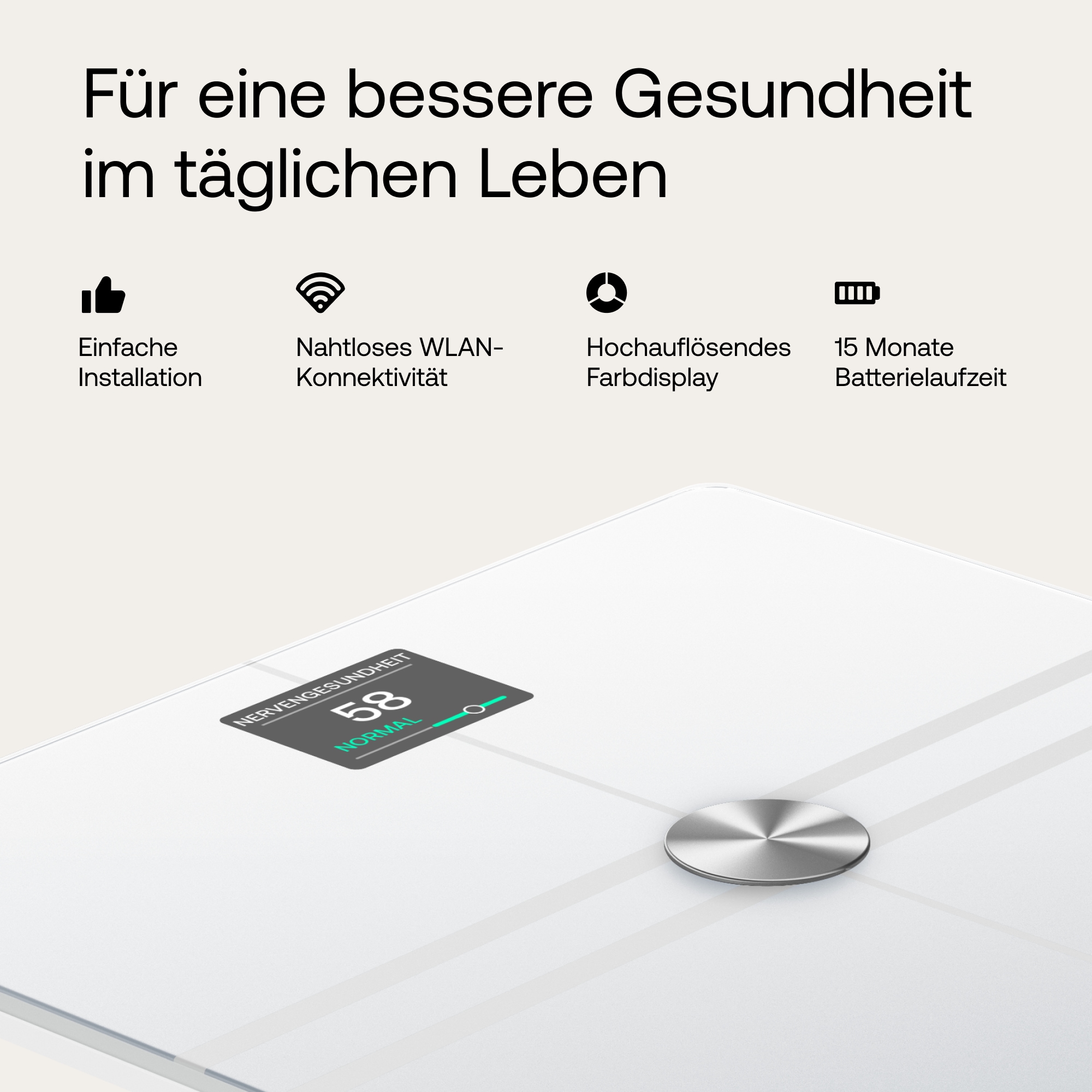 Withings Personenwaage »Body Comp, WLAN- oder Bluetooth-Konnektivität«, spezielle Modi für Schwangerschaft, Babys und Athleten