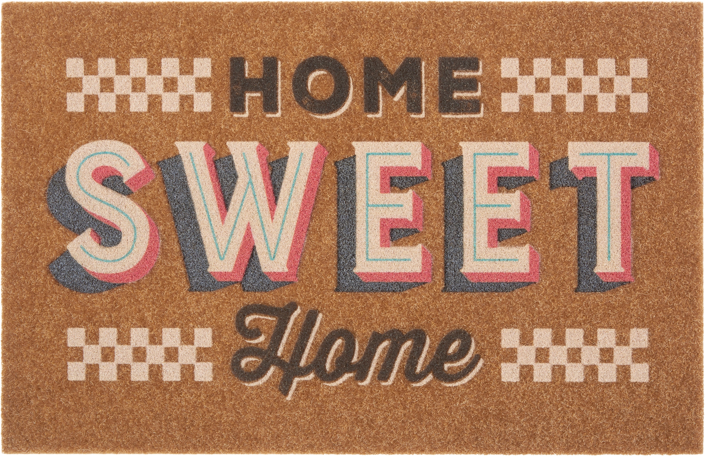 Home | mit home Robust, BAUR Schrift, mit Pflegeleicht, my Rutschfest Spruch, »Home bunt«, Fußmatte sweet Kokos-Look, rechteckig,