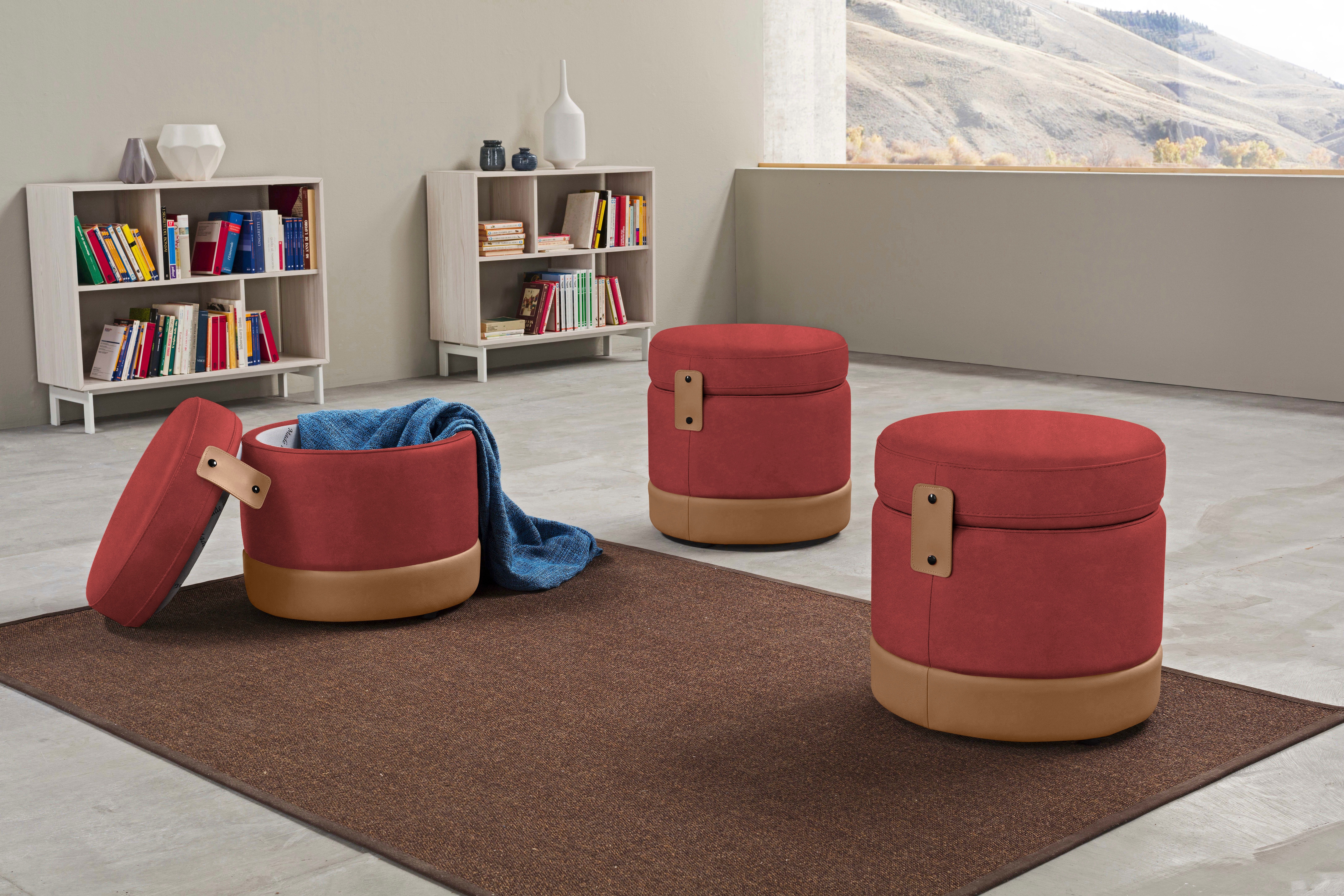 Egoitaliano Hocker "Tonder, Designhocker als Blickfang mit tollen Details, B/T 50/50cm" inkl. praktischem Stauraum als funktionale Stauraummöglichkeit