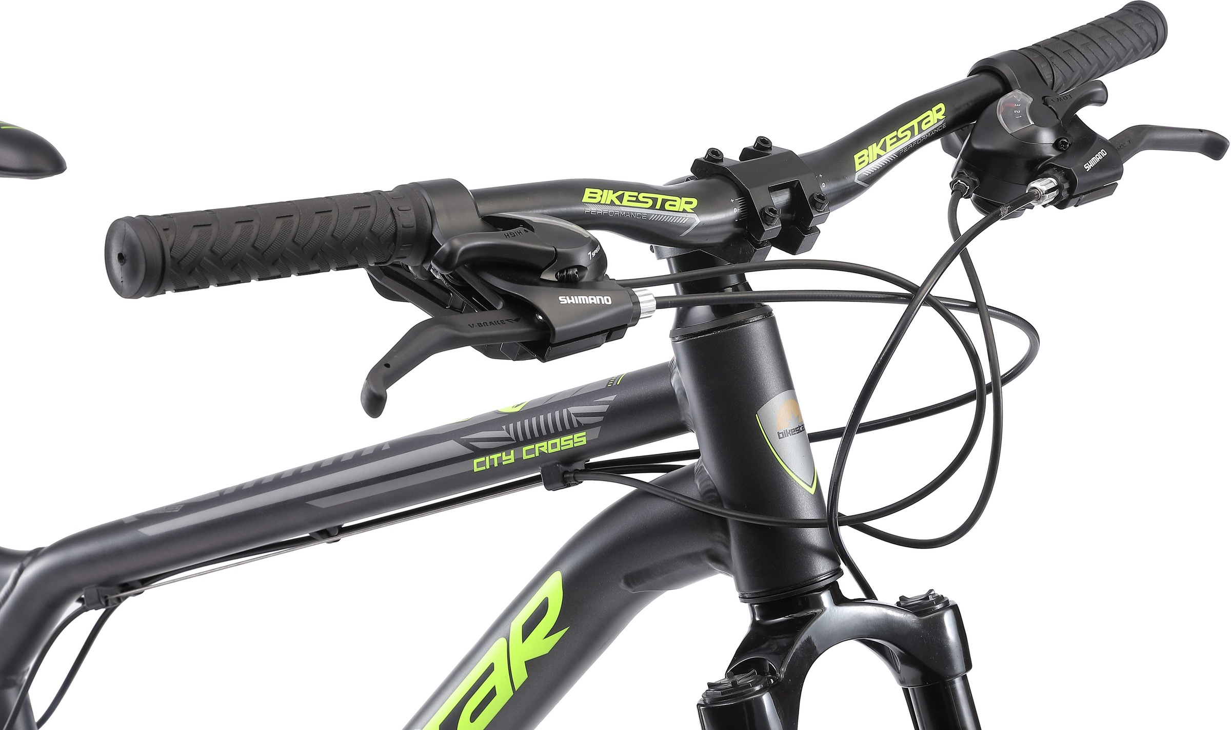 Bikestar Mountainbike, 21 Gang, Shimano, RD-TY300 Schaltwerk, Kettenschaltung, für Damen und Herren, Kettenschaltung