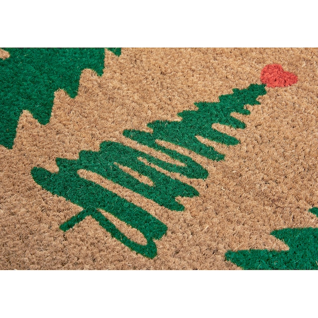 HANSE Home Fußmatte »Mix Mats Kokos Decorated Pine Trees«, rechteckig, Kokos,  Schmutzfangmatte, Outdoor, Rutschfest, Innen, Kokosmatte | BAUR