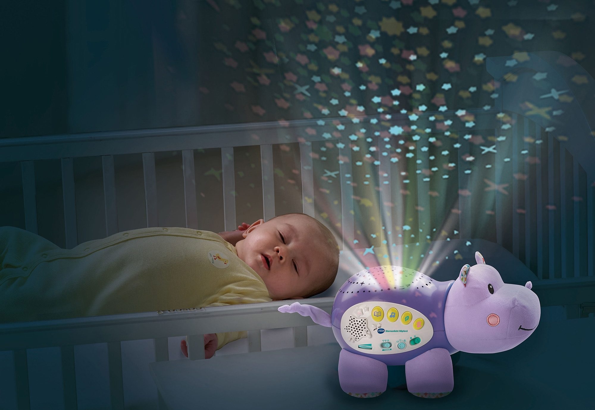 Vtech® Plüschfigur »VTechBaby, Sternenlicht Nilpferd«, mit Licht und Sound