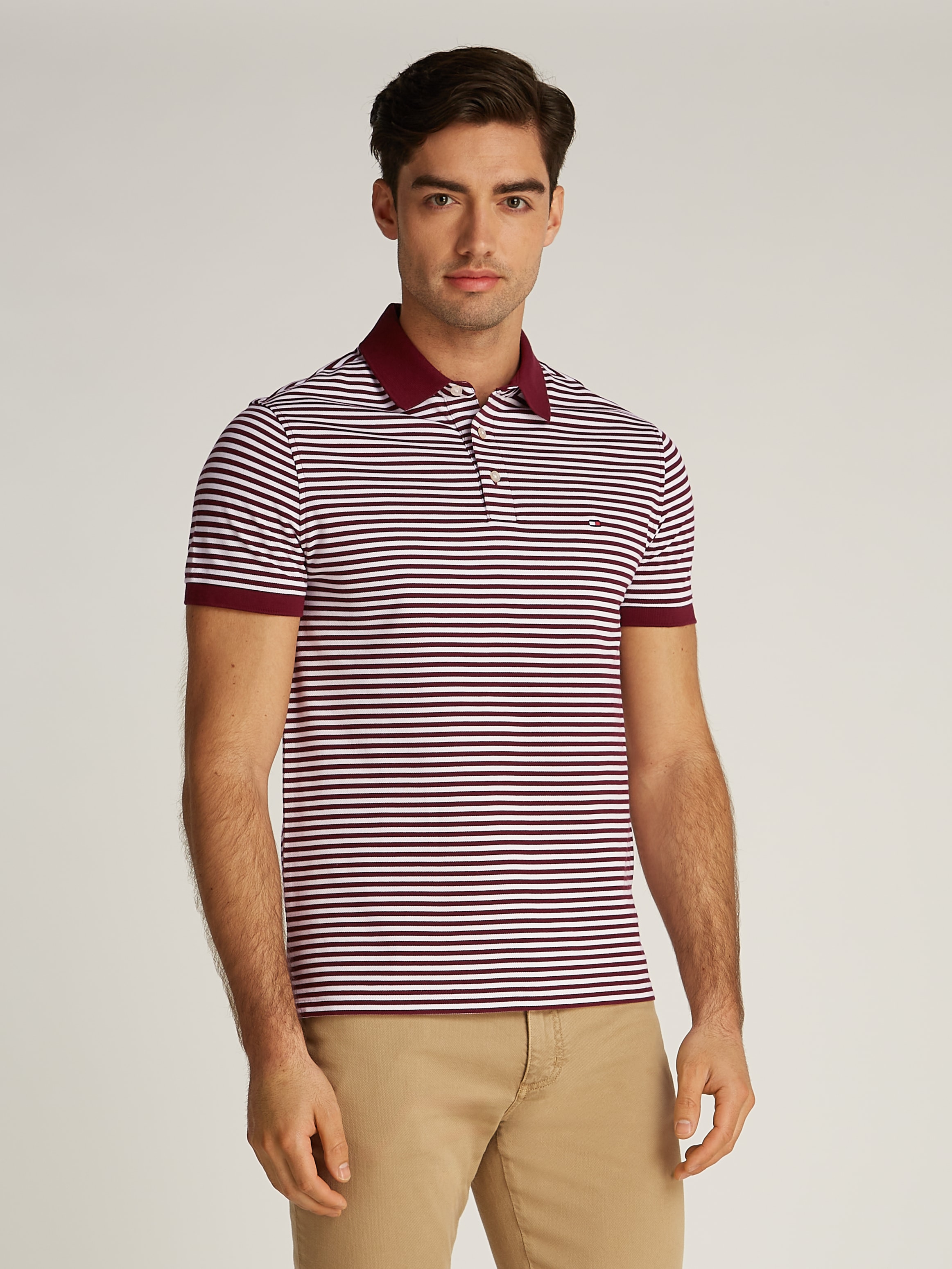 Tommy Hilfiger Poloshirt "1985 SLIM POLO", aus leicht strukturiertem Piqué-Material