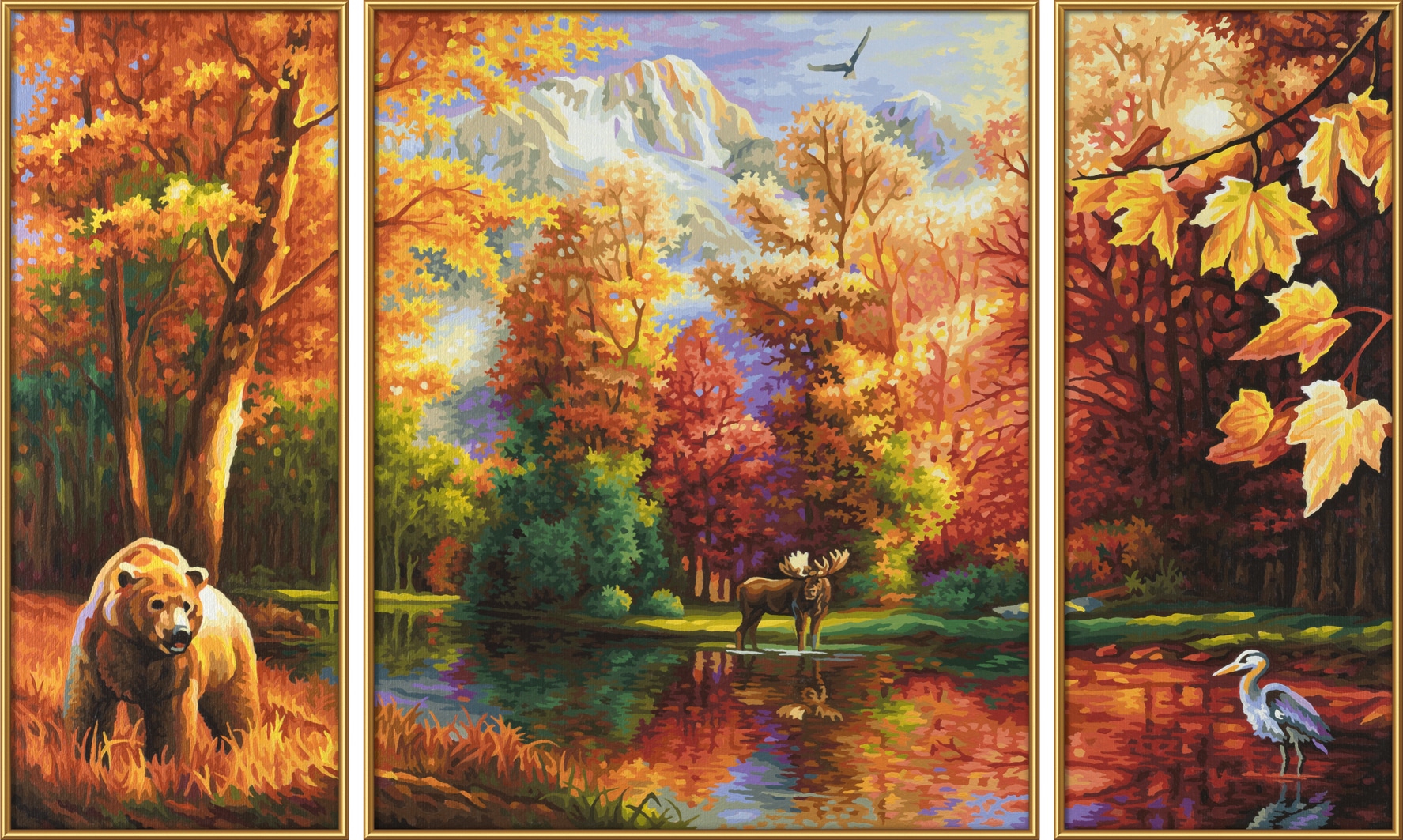 Schipper Malen nach Zahlen »Meisterklasse Triptychon - Indian Summer«, Made in Germany