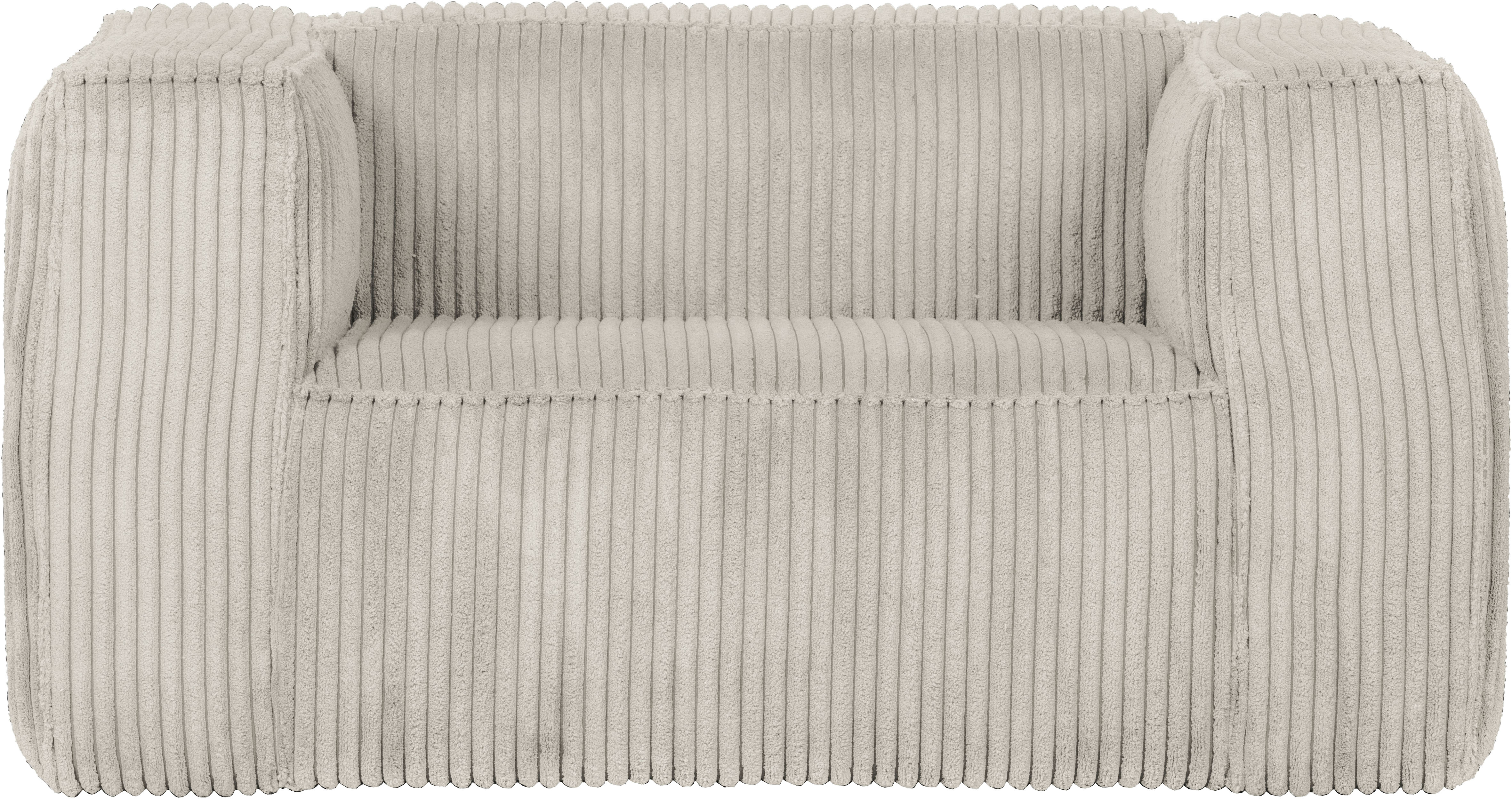 WOOOD Loungesessel "Bean mit Split-Rippenbezug und Armlehnen B 146 x T 98 x H 74 cm" Hohe Verschleißfestigkeit, Teflon-Imprägnierung, Tragkraft 100 kg