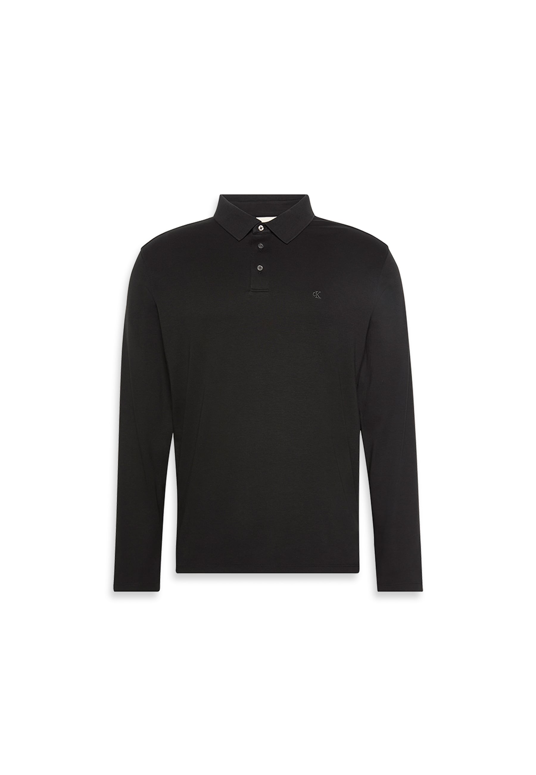 Calvin Klein Langarm-Poloshirt »LS SUPIMA COTTON SOLID POLO«, regular fit mit Rundhalsausschnitt
