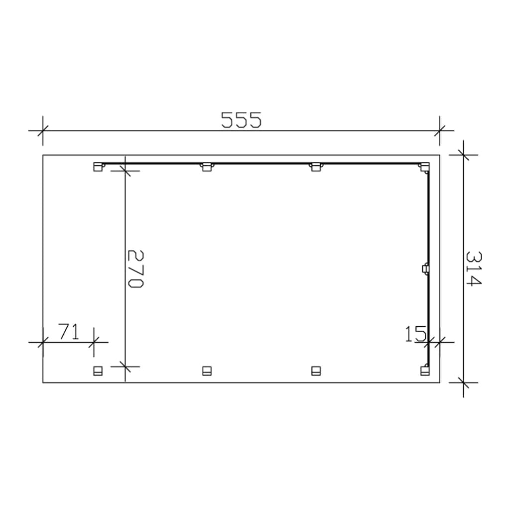 Skanholz Einzelcarport »Friesland Set 1«, Fichtenholz, 270 cm, dunkelgrau