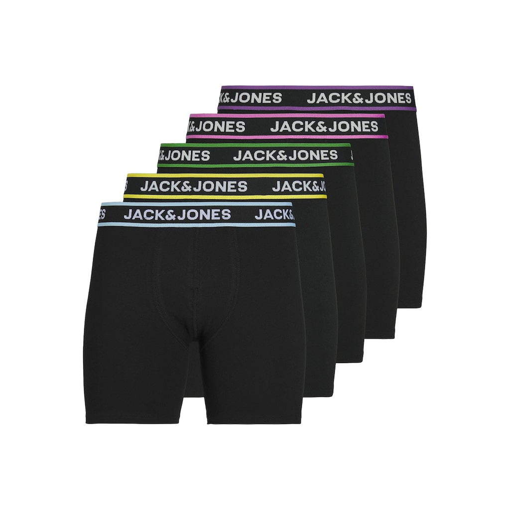 Jack & Jones Boxershorts »JACLIME SOLID BOXER BRIEFS 5 PACK«