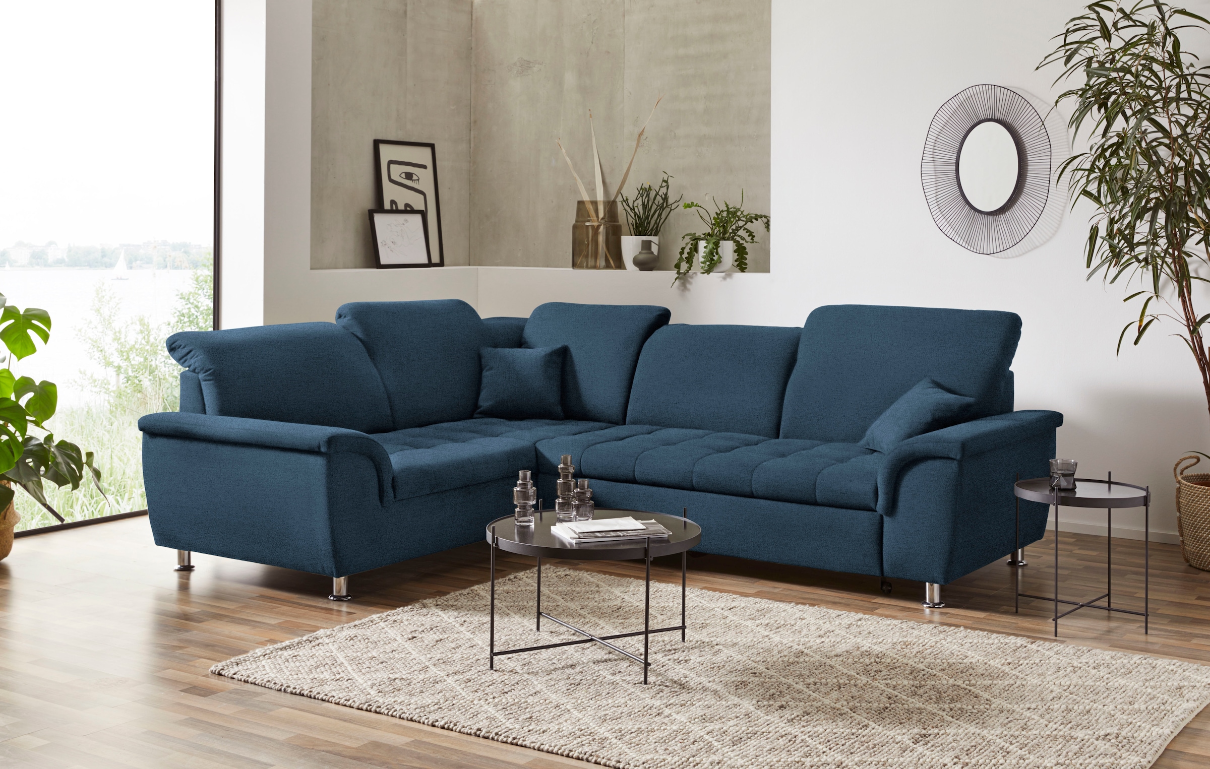 DOMO collection Ecksofa "Franzi, zeitlos und elegant, moderne Sitzheftung, günstig online kaufen