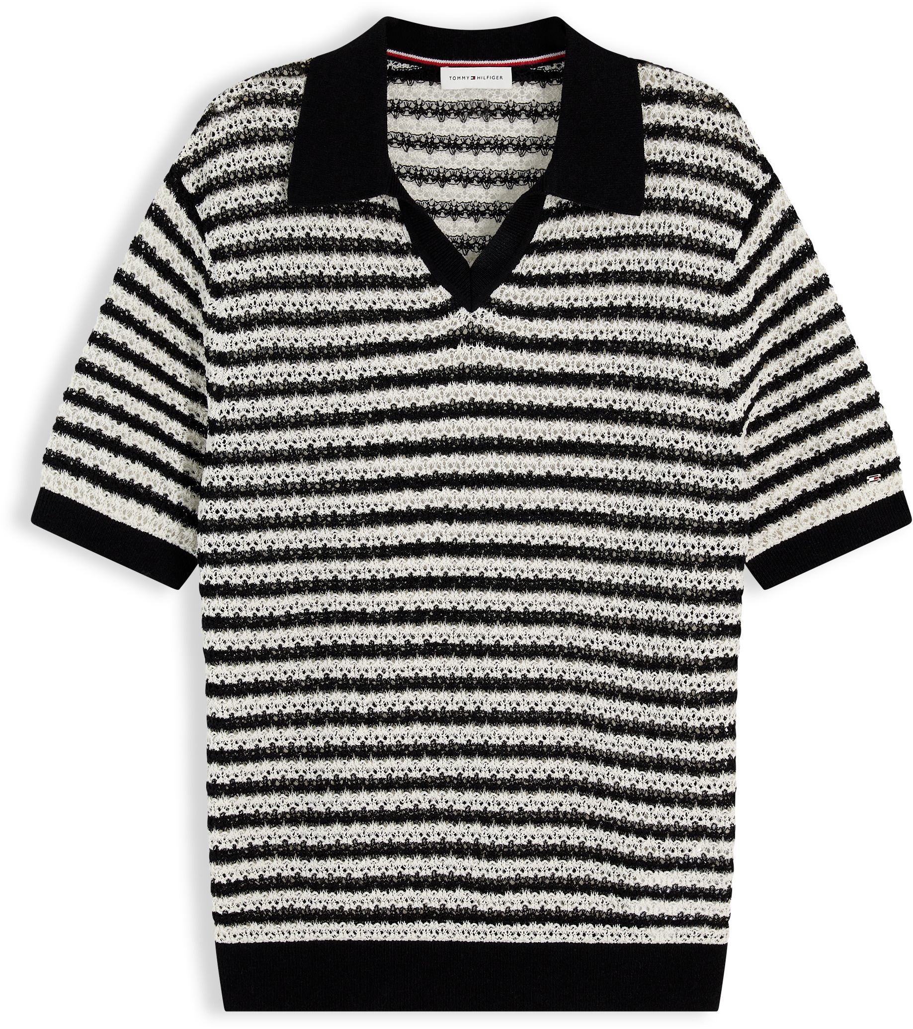 Tommy Hilfiger 1100000002199 "POINTELLE V-NK POLO SS" Baumwollmischung, Polokragen