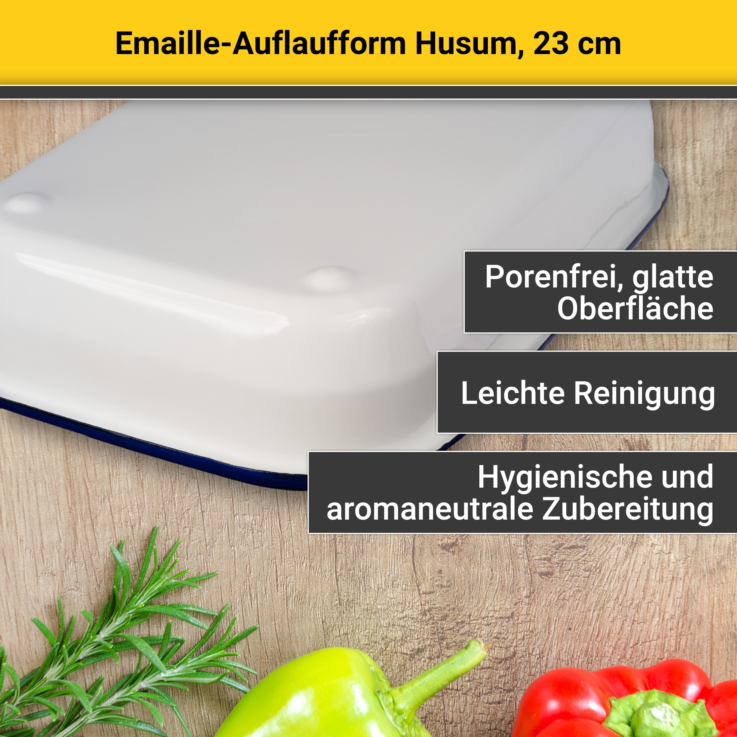 Krüger Auflaufform »Husum«, Emaille, 23 x 16 x 5 cm