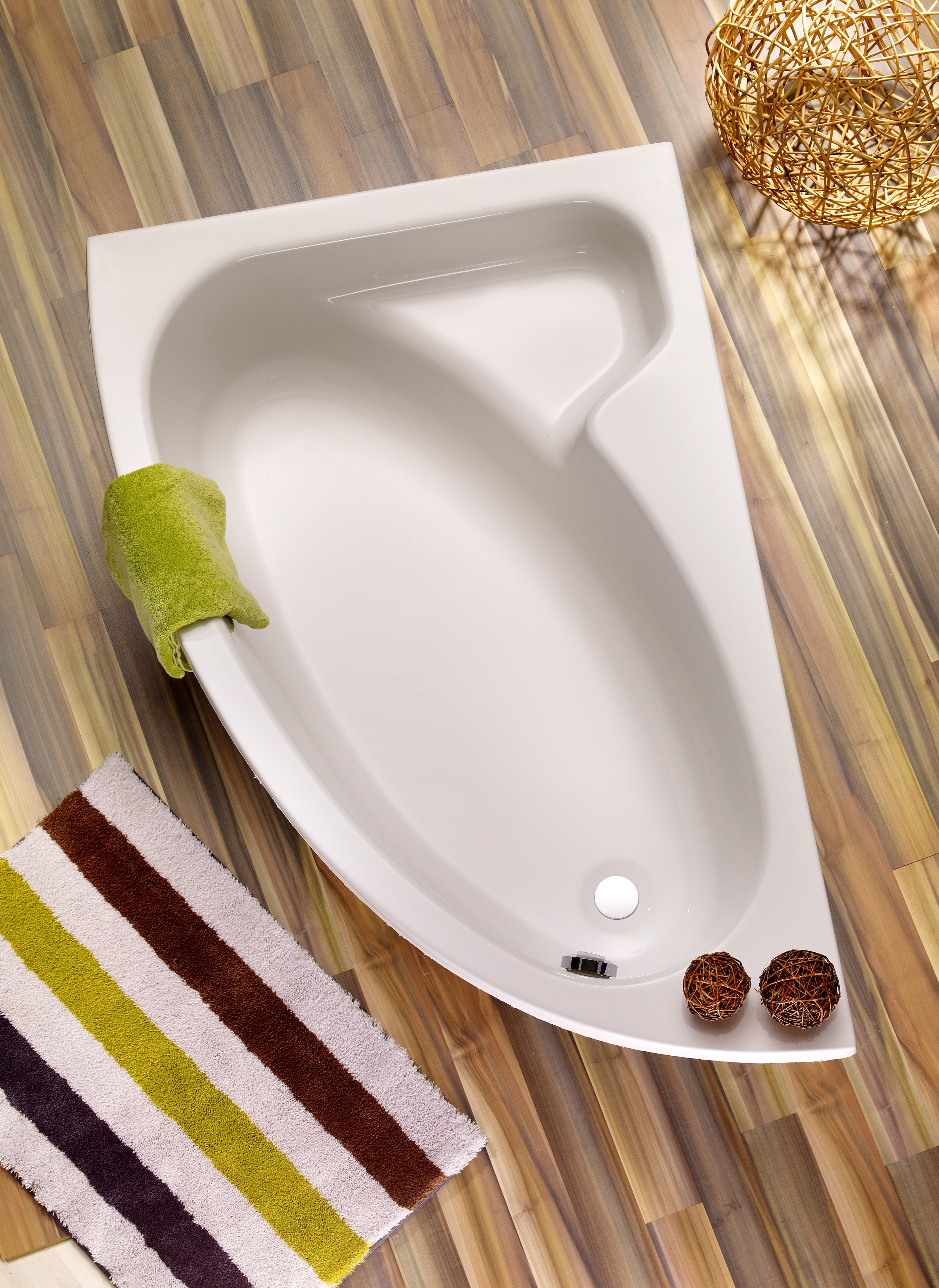 Badewanne OTTOFOND, B:97cm H:58cm L:150cm T:97cm, weiß, Sanitäracryl, Badewannen, "Salinas", mit Wannenträger und Ablaufgarnitur