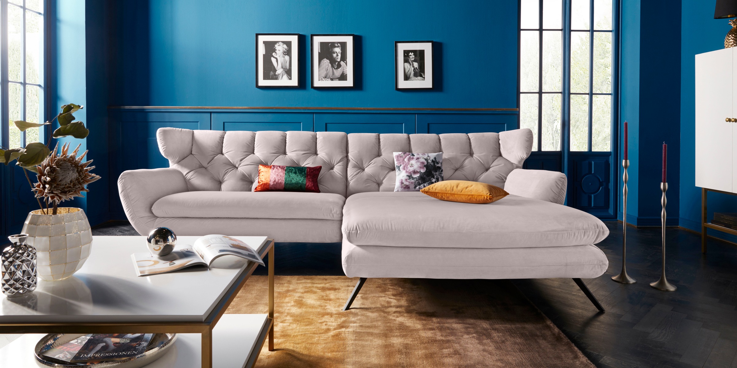 3C Candy Ecksofa "Beatrice Designsofa in moderner Retrooptik, bequem und ex günstig online kaufen
