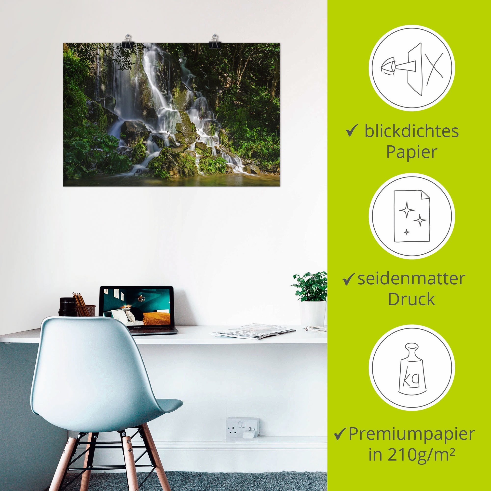 Artland Wandbild »Wasserfall im Harz«, Gewässer, (1 St.), als Poster in verschied. Größen