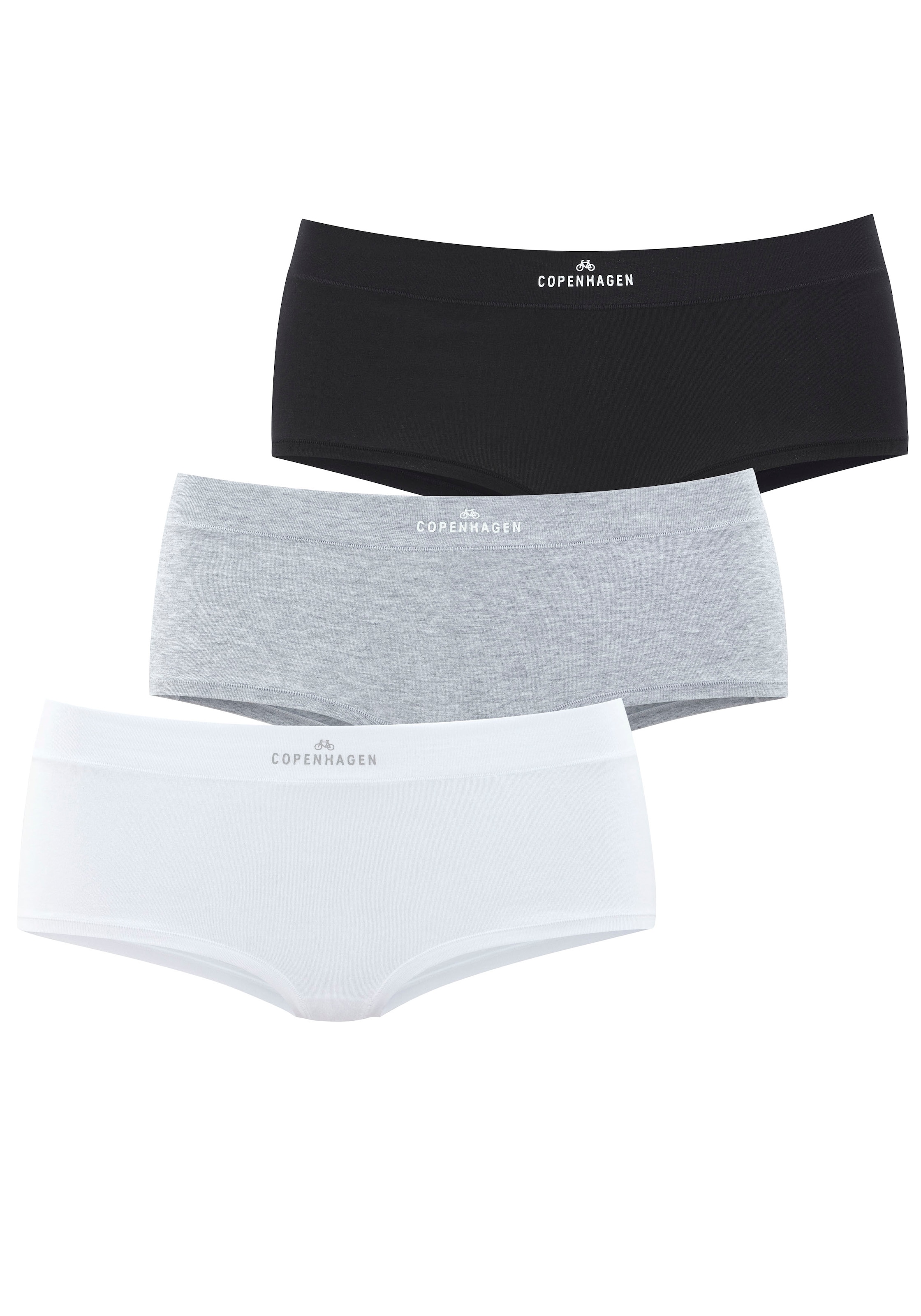 Copenhagen Studios Panty "mit Logodruck am Bund", (3er-Pack), aus softer Bio-Baumwollqualität