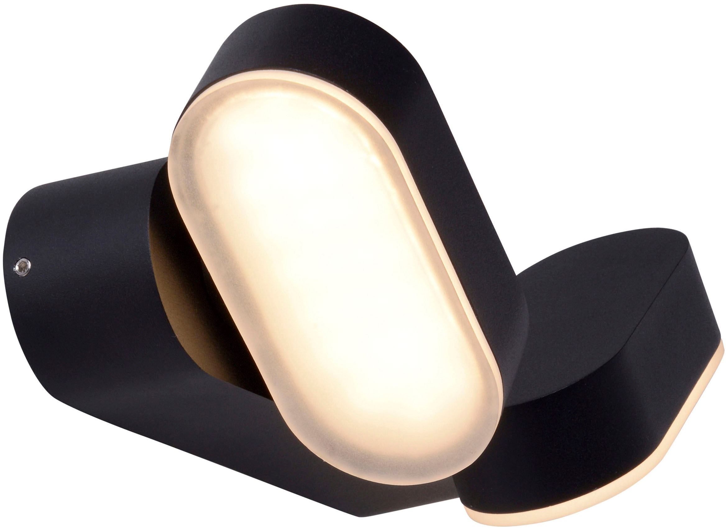 näve LED Außen-Wandleuchte »Motus«, 2 flammig, 2 bewegliche Lichtblöcke incl. 60 LED schwarz warmweiß IP 54