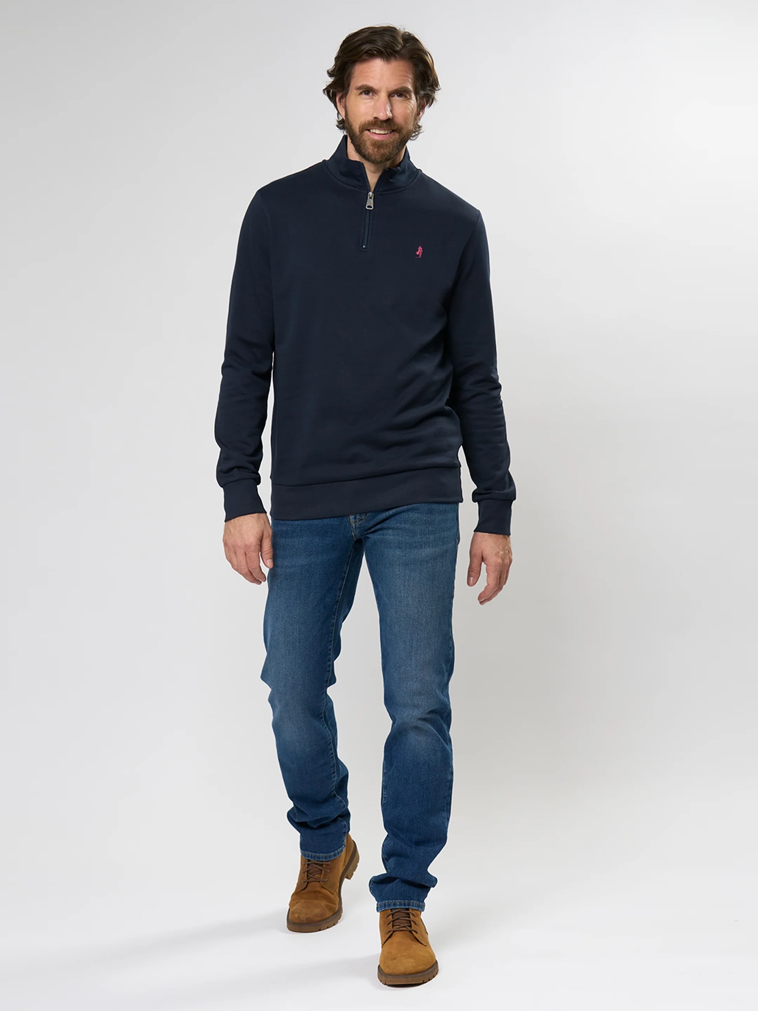 MCS Strickpullover »MCS sweatshirt with half-zip Clement«